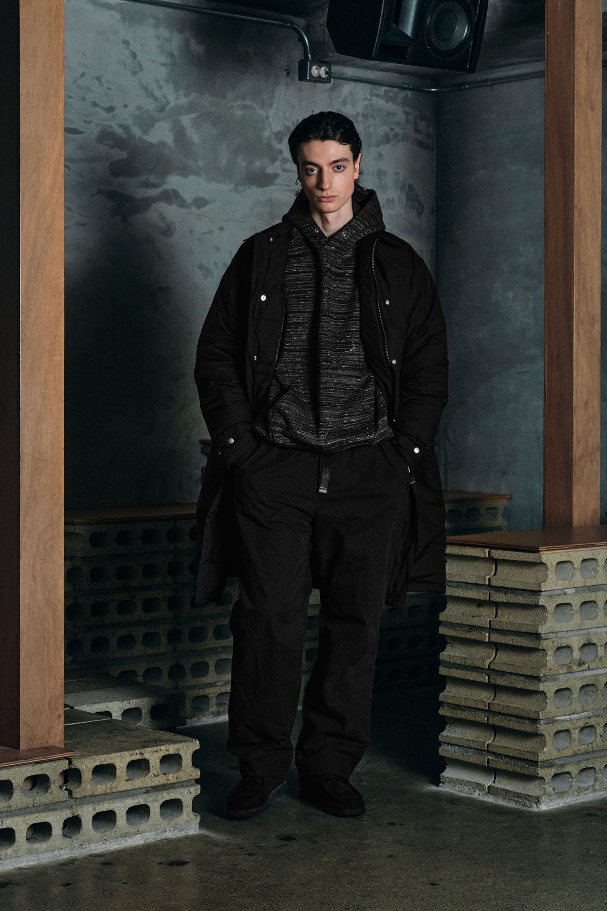 [FOUND POCKET] COTTON EASY PANTS BLACK