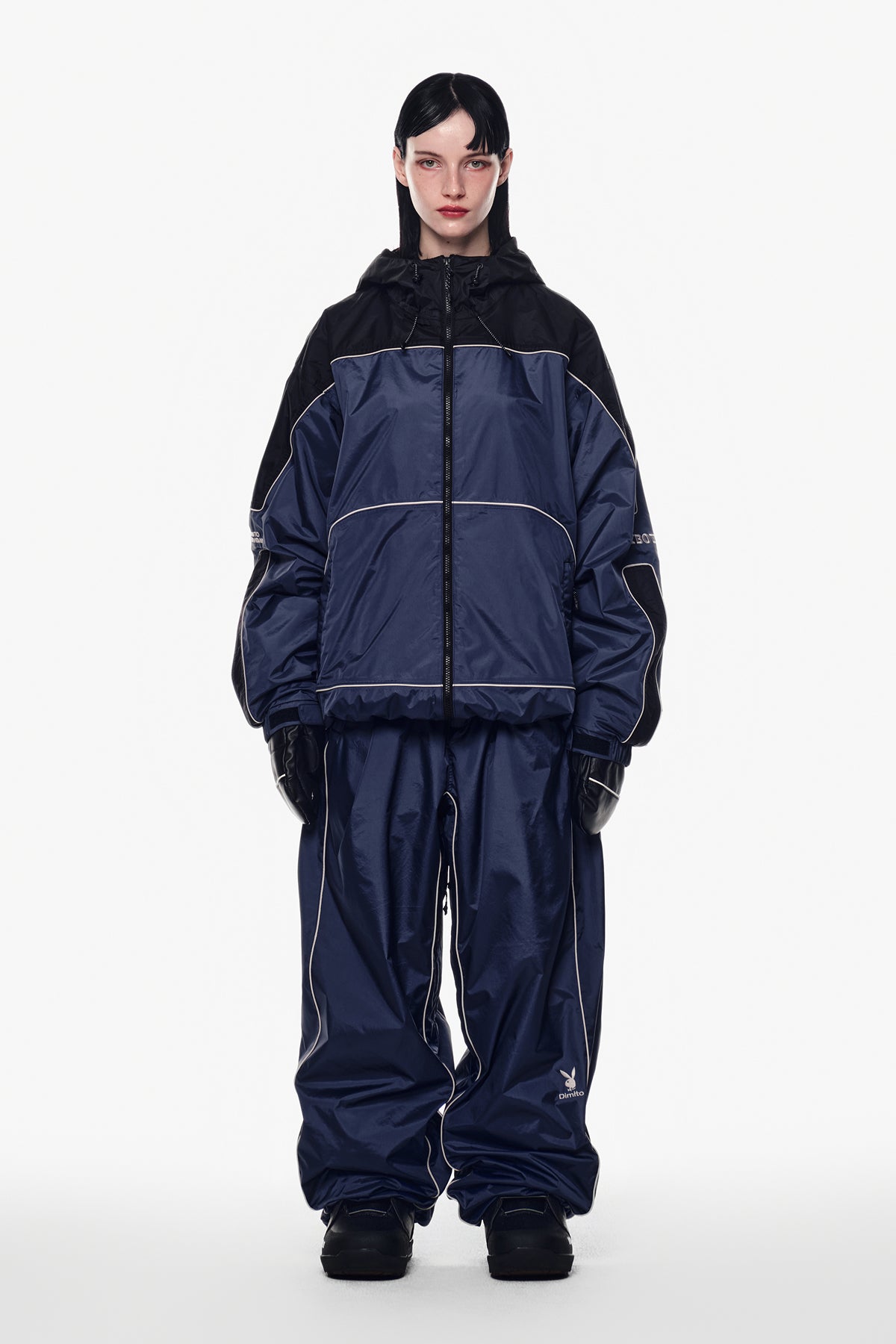 [PLAYBOY x DIMITO] PIPING BANDED PANTS (WIDE FIT LV.2) CLOUDY BLUE