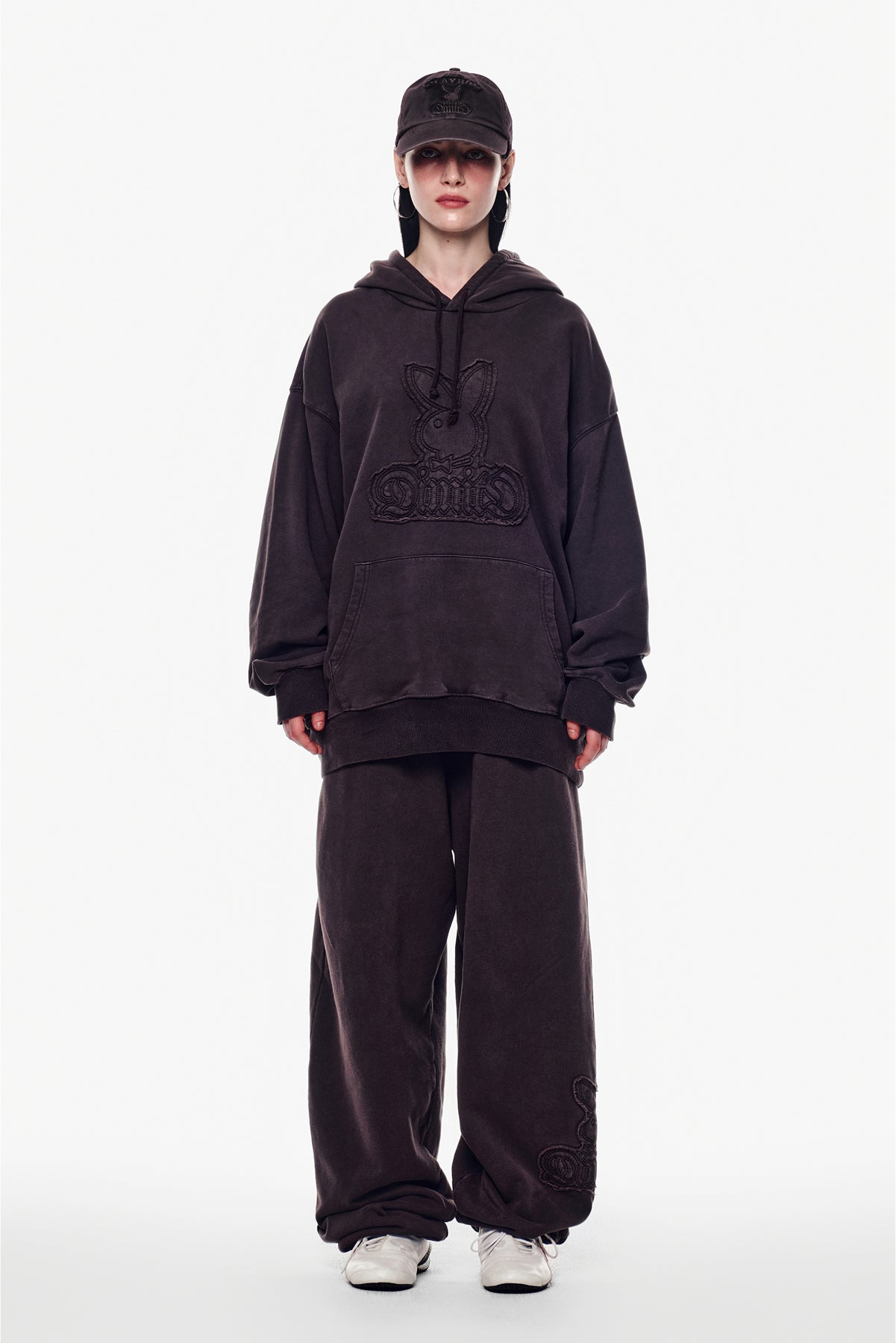 [PLAYBOY x DIMITO] BUNNY SWEATPANTS WASHED WINE