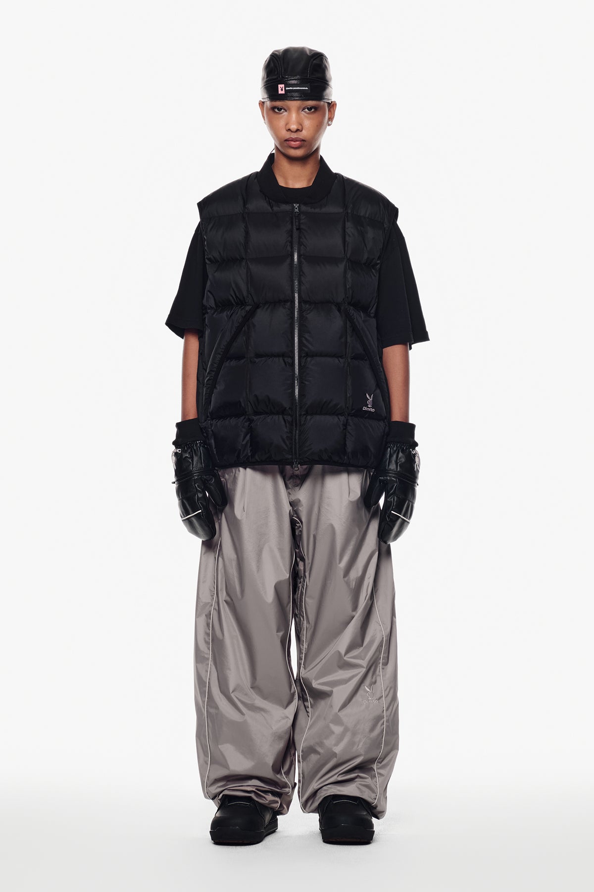 [PLAYBOY x DIMITO] PIPING BANDED PANTS (WIDE FIT LV.2) CONCRETE GREY