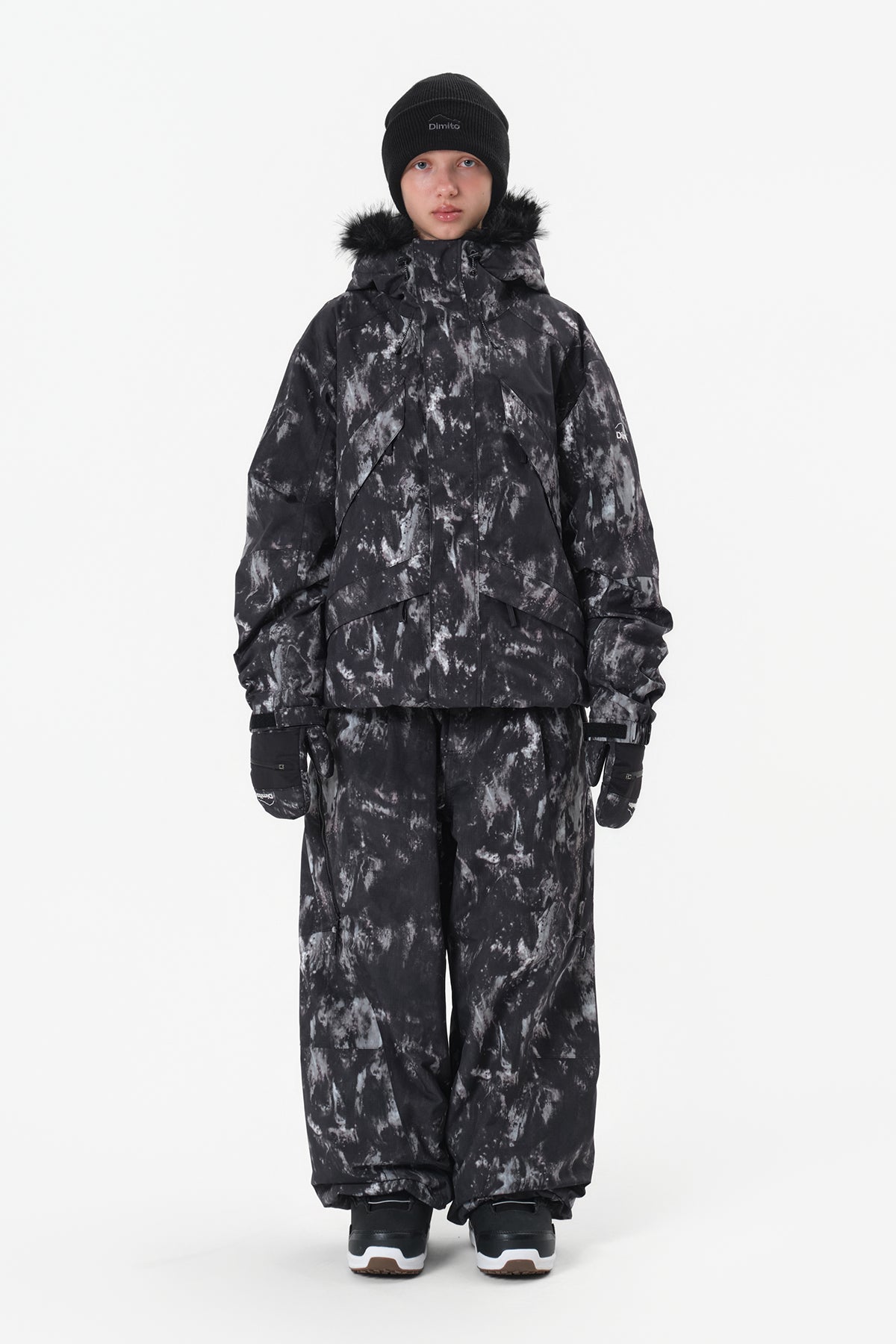 GIANT CARGO PANTS (WIDE FIT LV.2) MARBLE BLACK