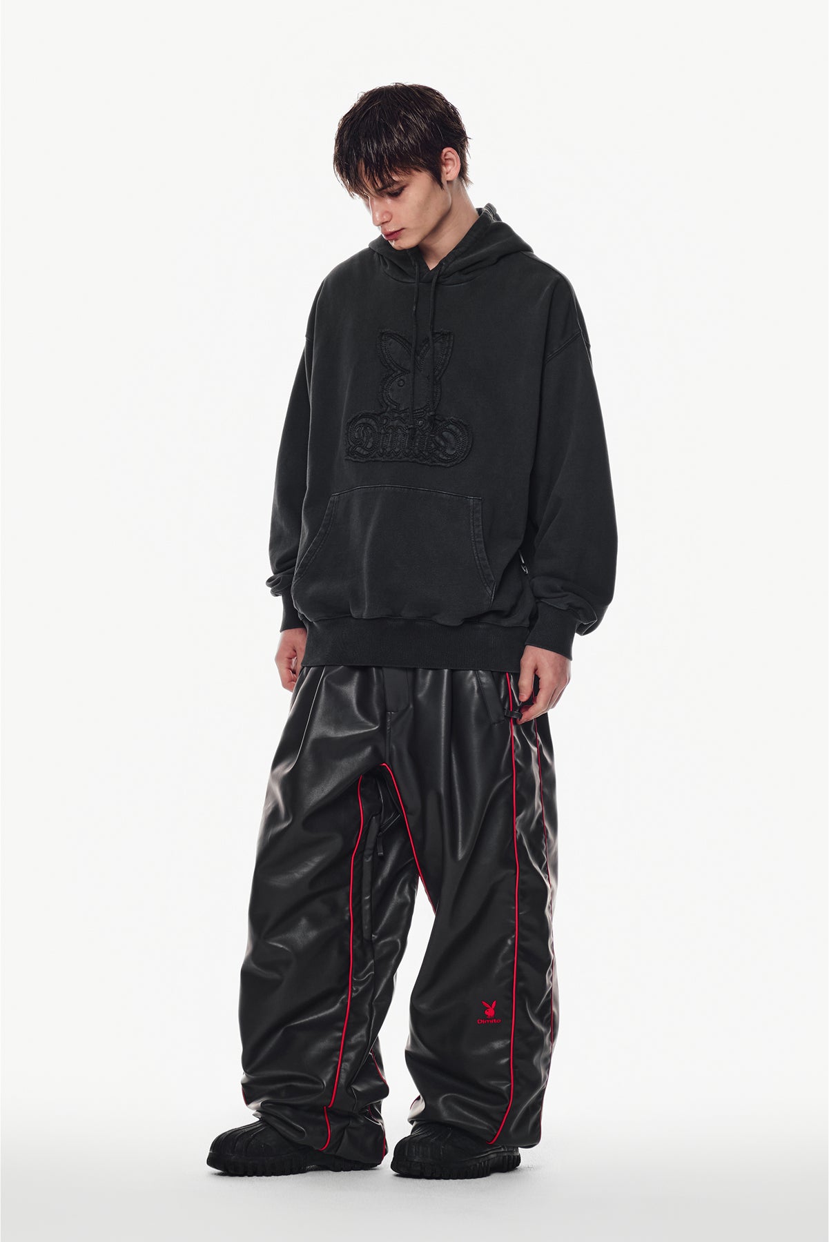 [PLAYBOY x DIMITO] BUNNY HOODIE WASHED BLACK