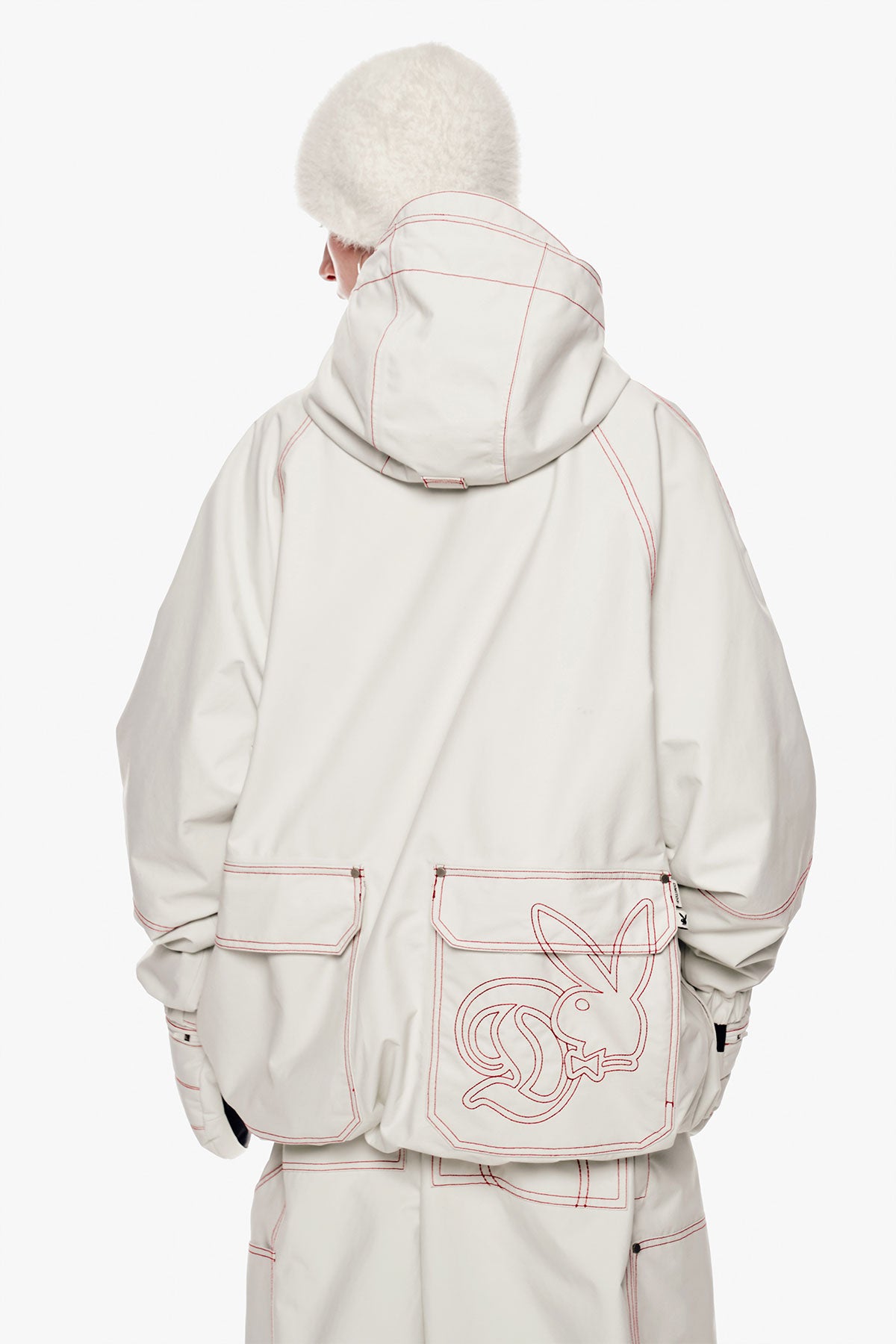 [PLAYBOY x DIMITO] STITCHED TRUCKER JACKET OFF WHITE