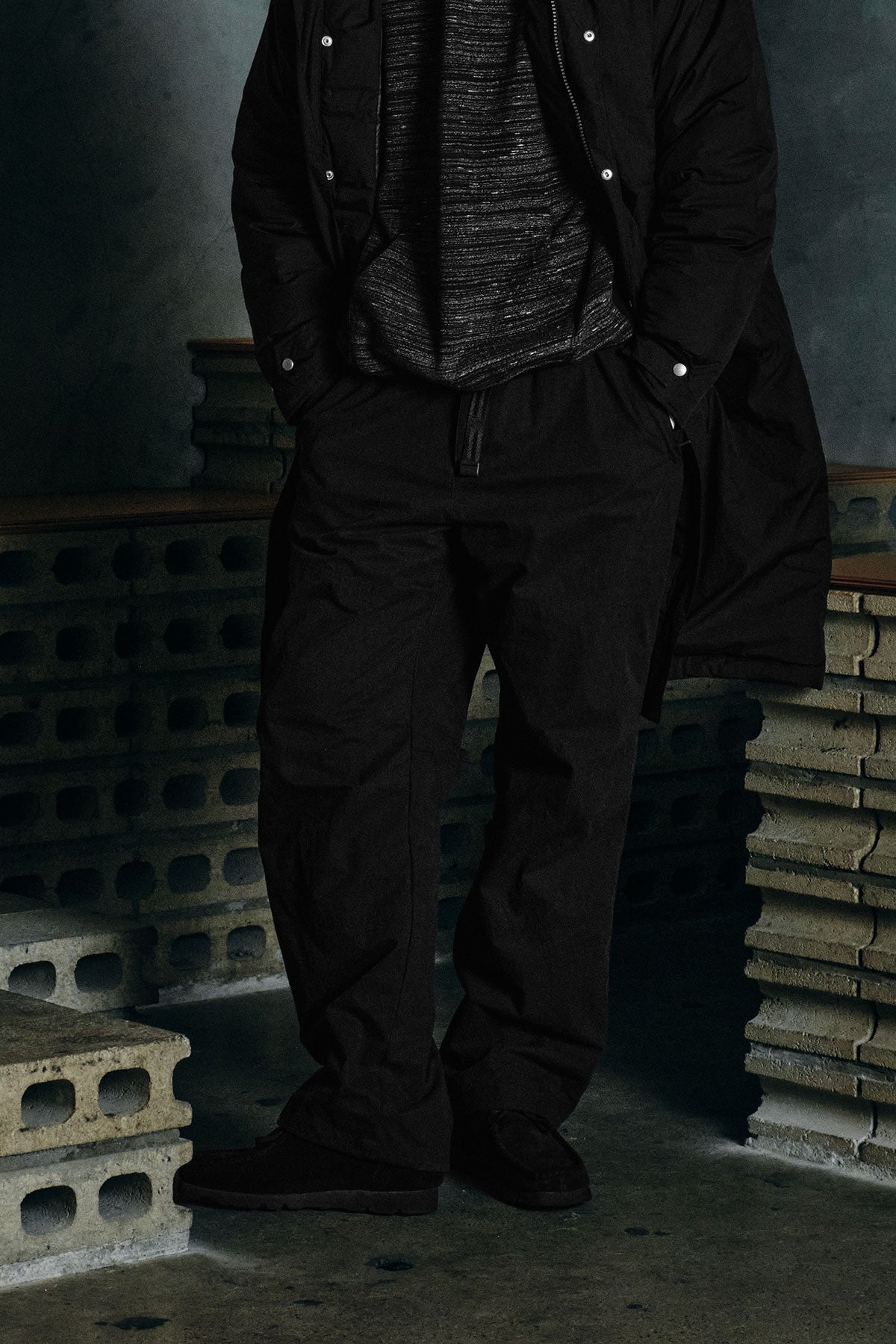 [FOUND POCKET] COTTON EASY PANTS BLACK