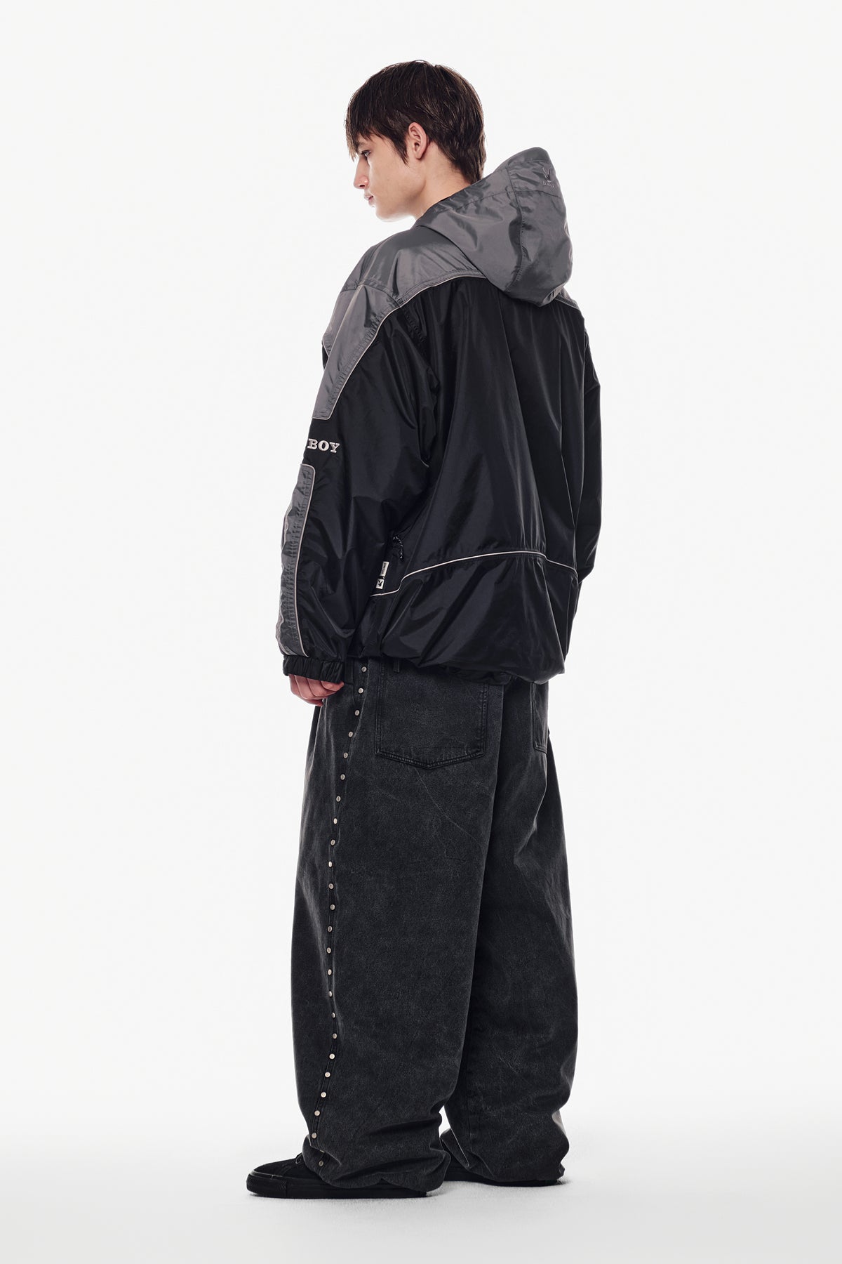 [PLAYBOY x DIMITO] PIPING TRACK JACKET BLACK