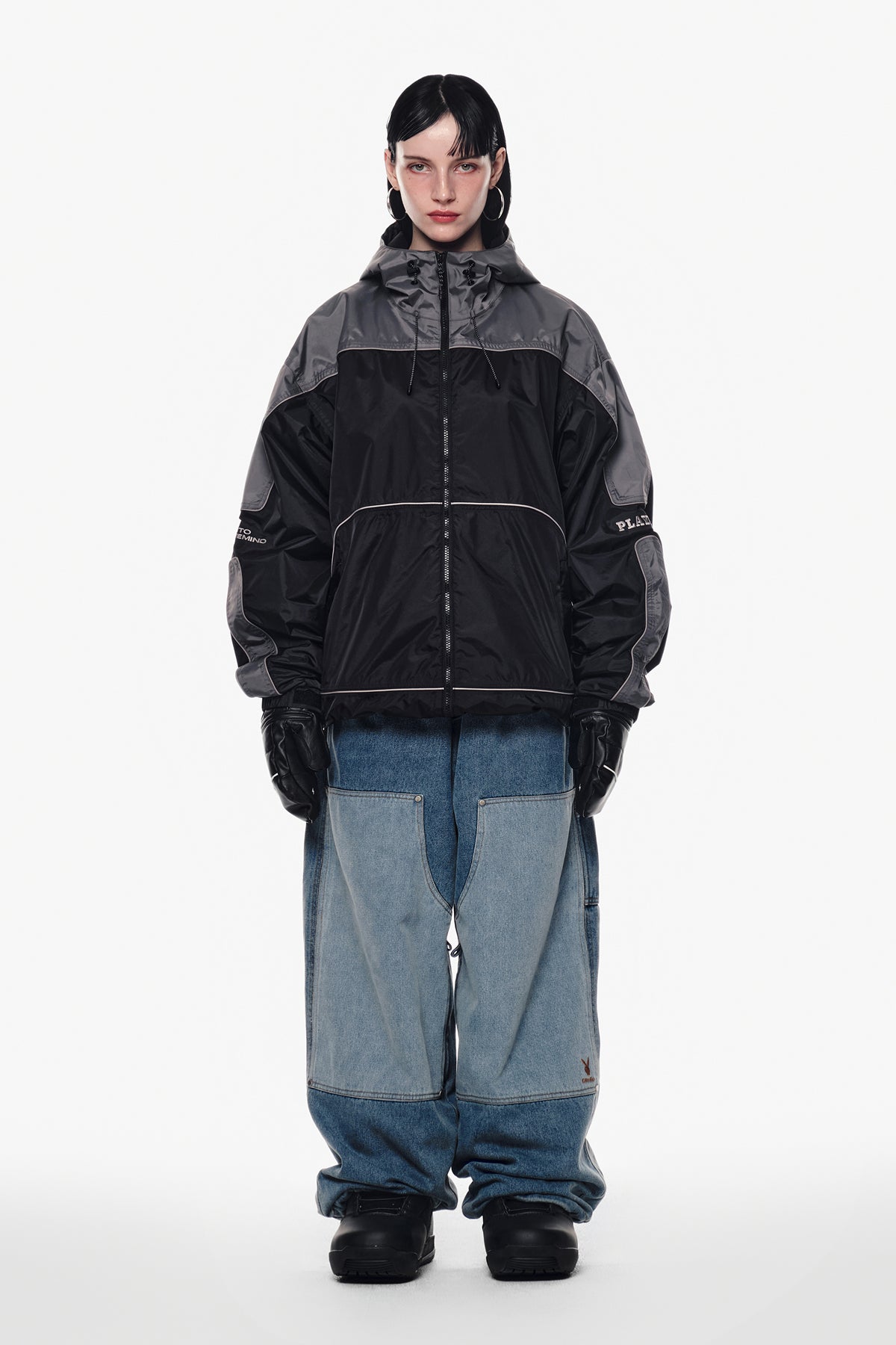 [PLAYBOY x DIMITO] DOUBLE KNEE DENIM PANTS (WIDE FIT LV.2) WASHED BLUE