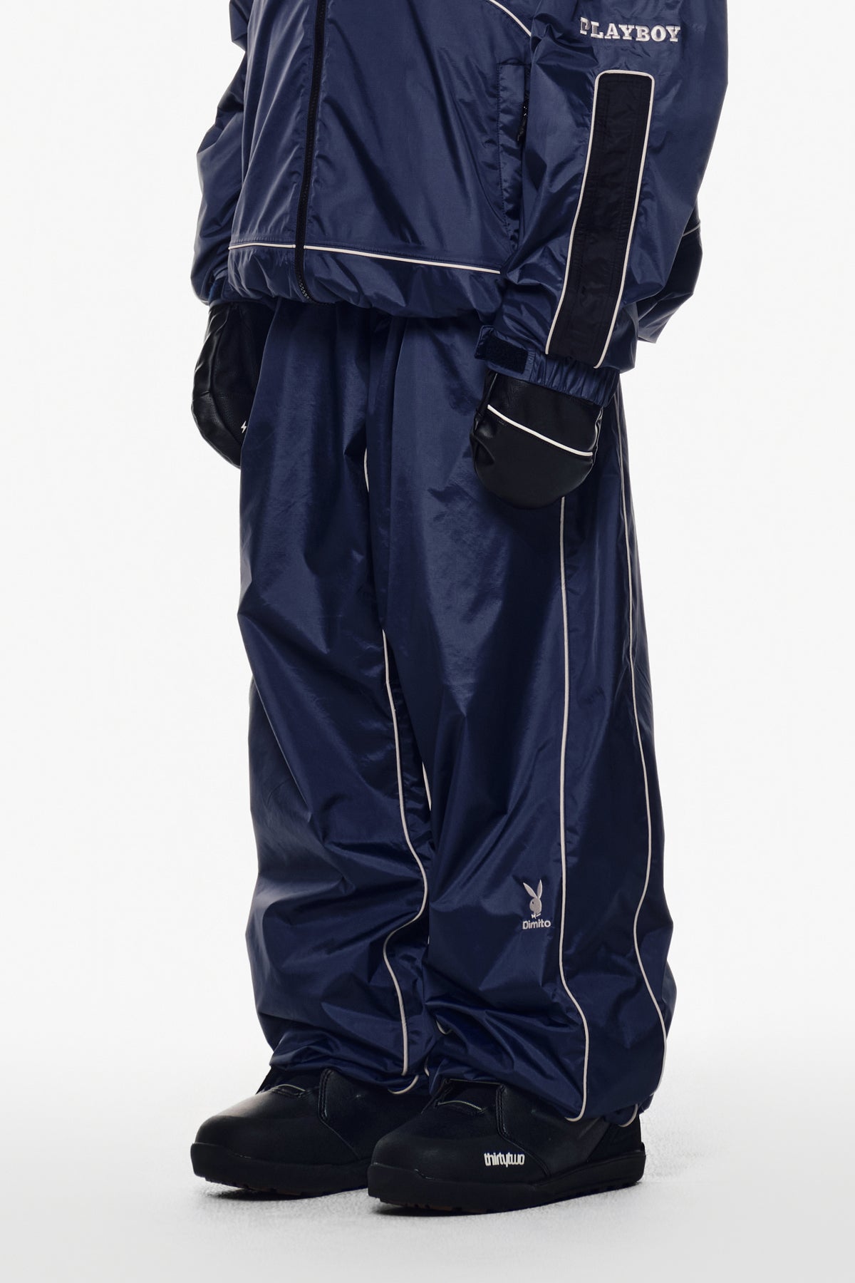 [PLAYBOY x DIMITO] PIPING BANDED PANTS (WIDE FIT LV.2) CLOUDY BLUE