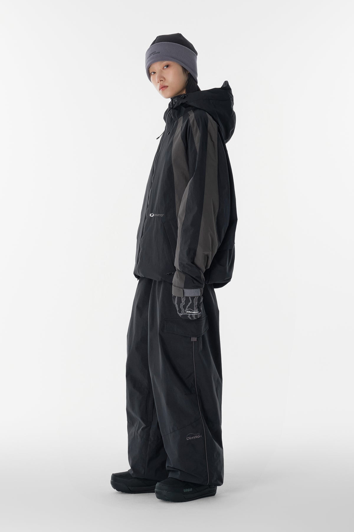 WAVE PADDED JACKET MID BLACK