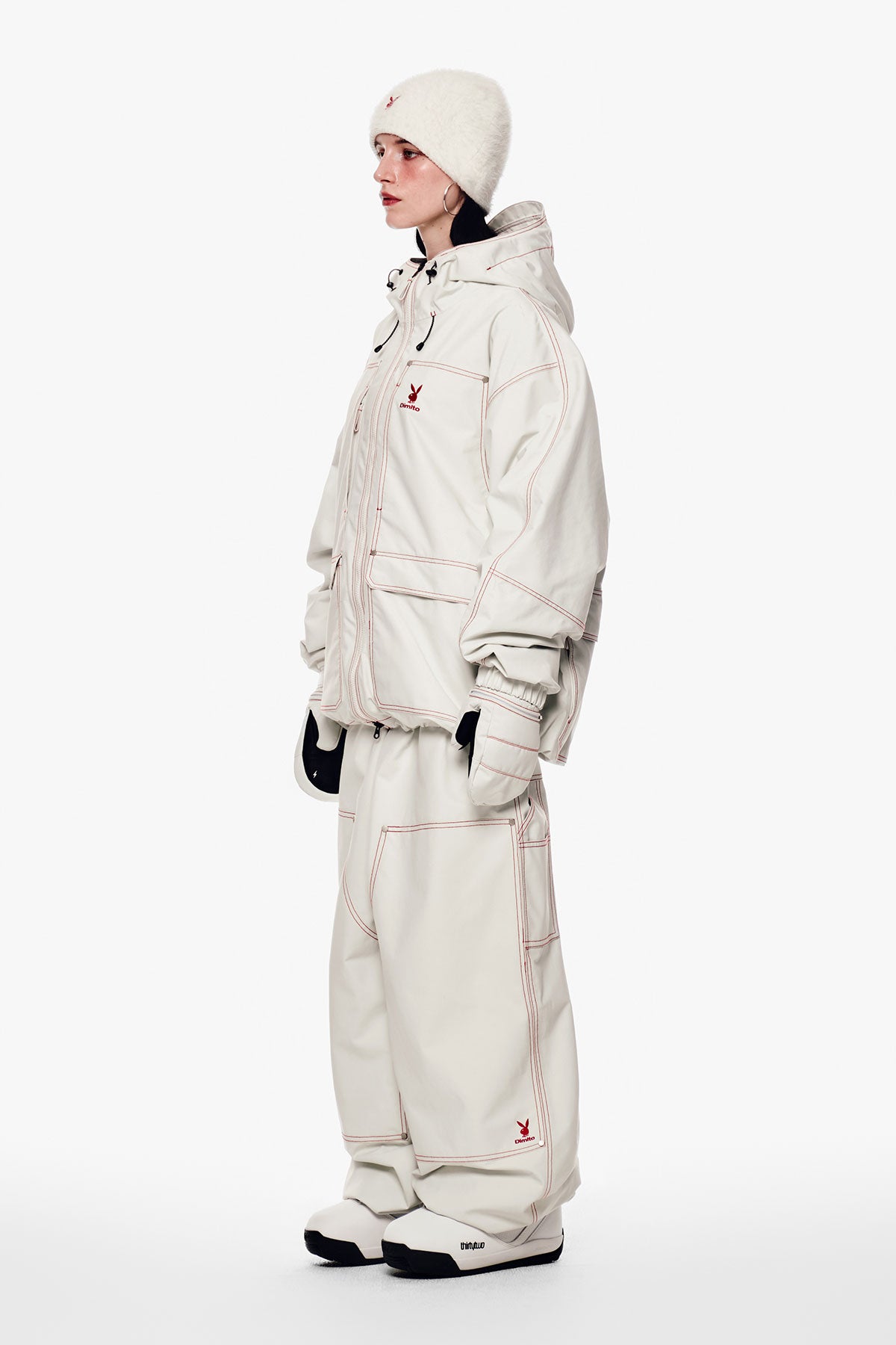 [PLAYBOY x DIMITO] STITCHED TRUCKER JACKET OFF WHITE