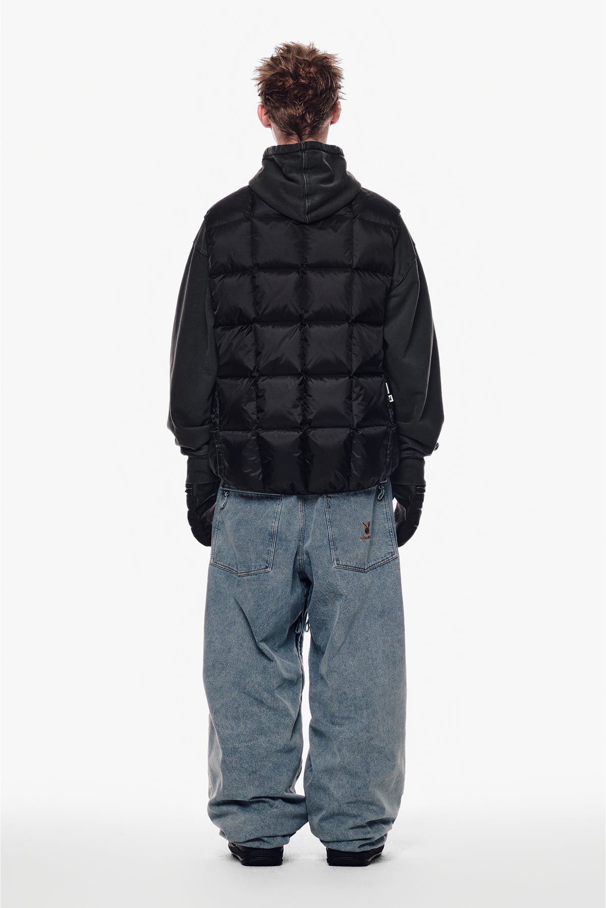 [PLAYBOY x DIMITO] STITCHED DOWN VEST BLACK