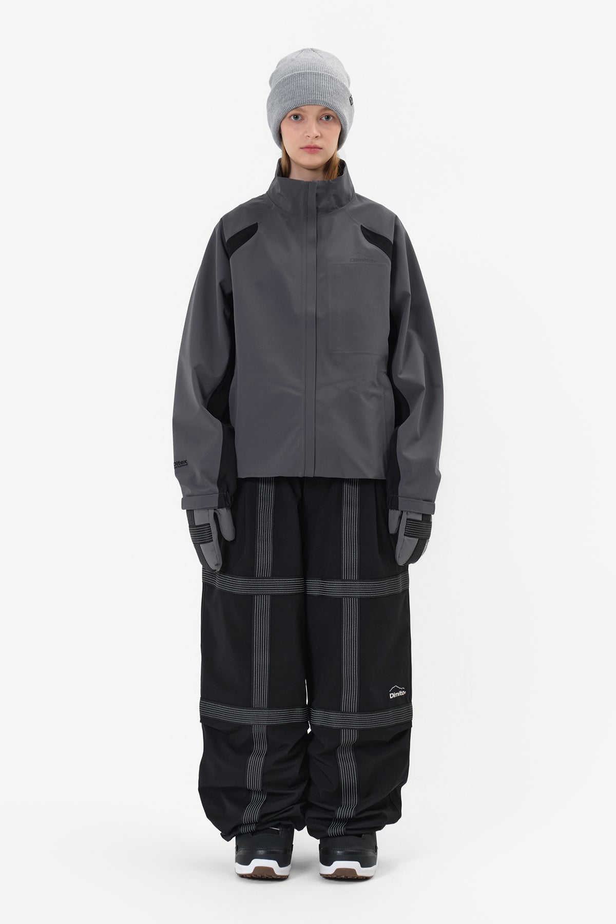 REFLECTIVE LINE BANDED PANTS (WIDE FIT LV.2) BLACK