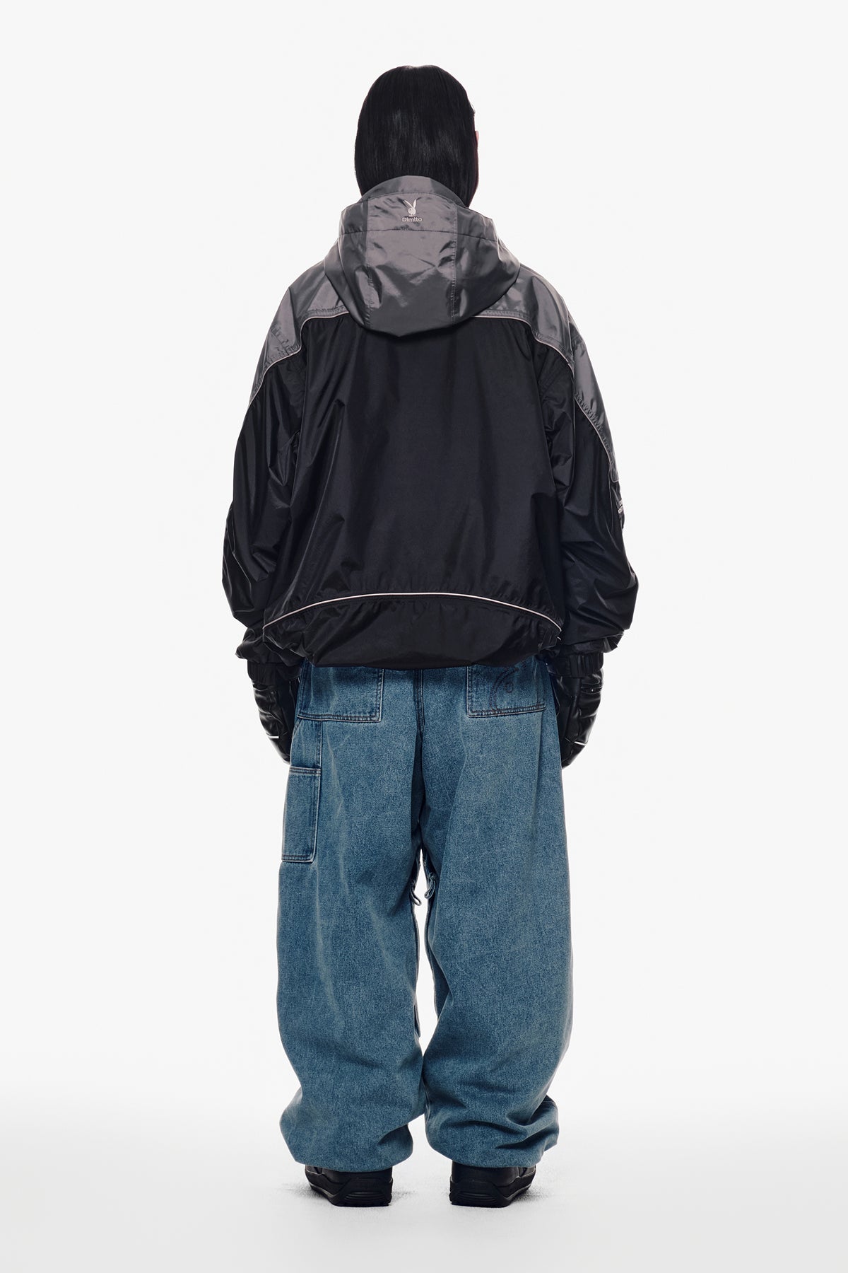 [PLAYBOY x DIMITO] DOUBLE KNEE DENIM PANTS (WIDE FIT LV.2) WASHED BLUE