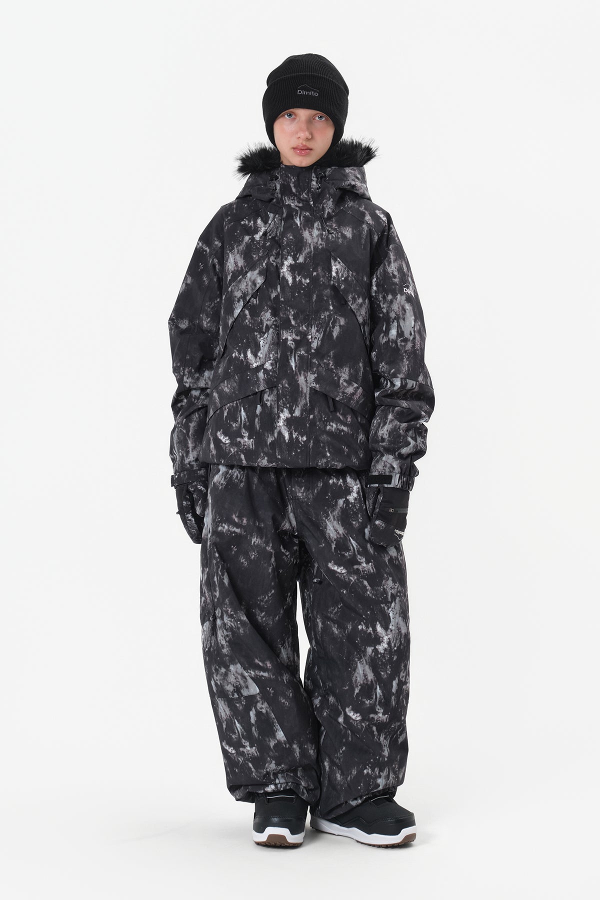 GIANT CARGO PANTS (WIDE FIT LV.2) MARBLE BLACK