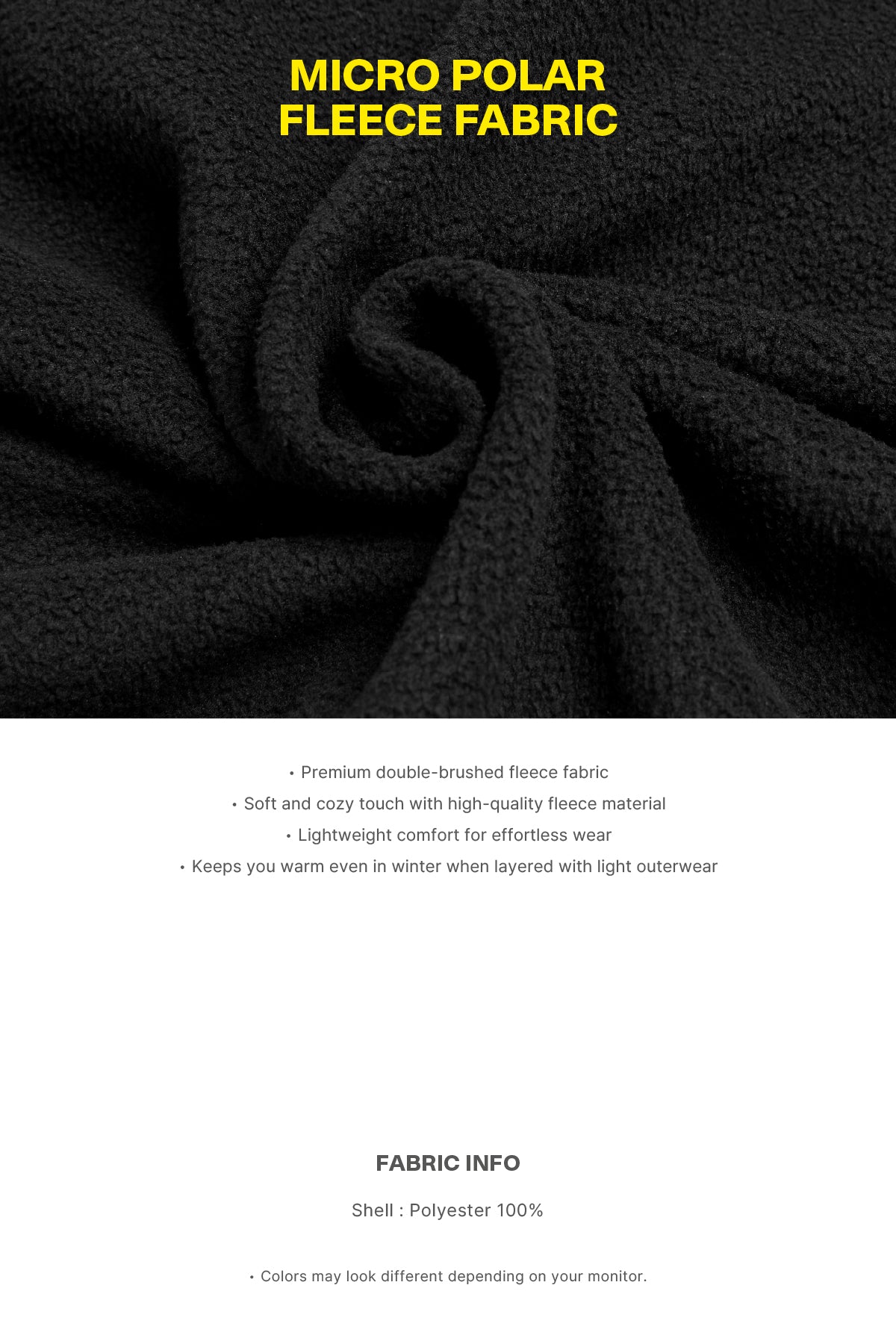 FLEECE MOCK NECK BLACK (Delivery date : 26.09.28)