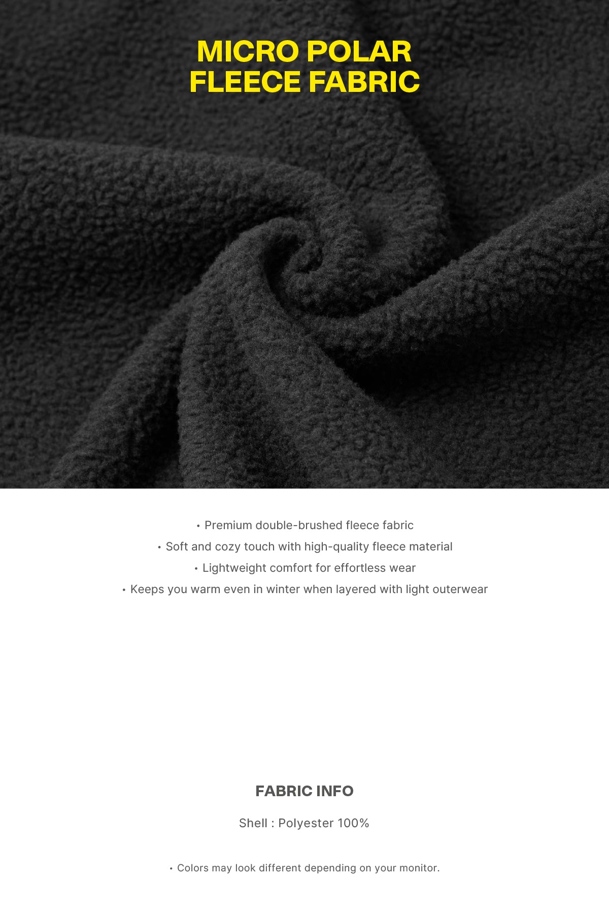 PUFF FLEECE ZIP-UP BLACK
