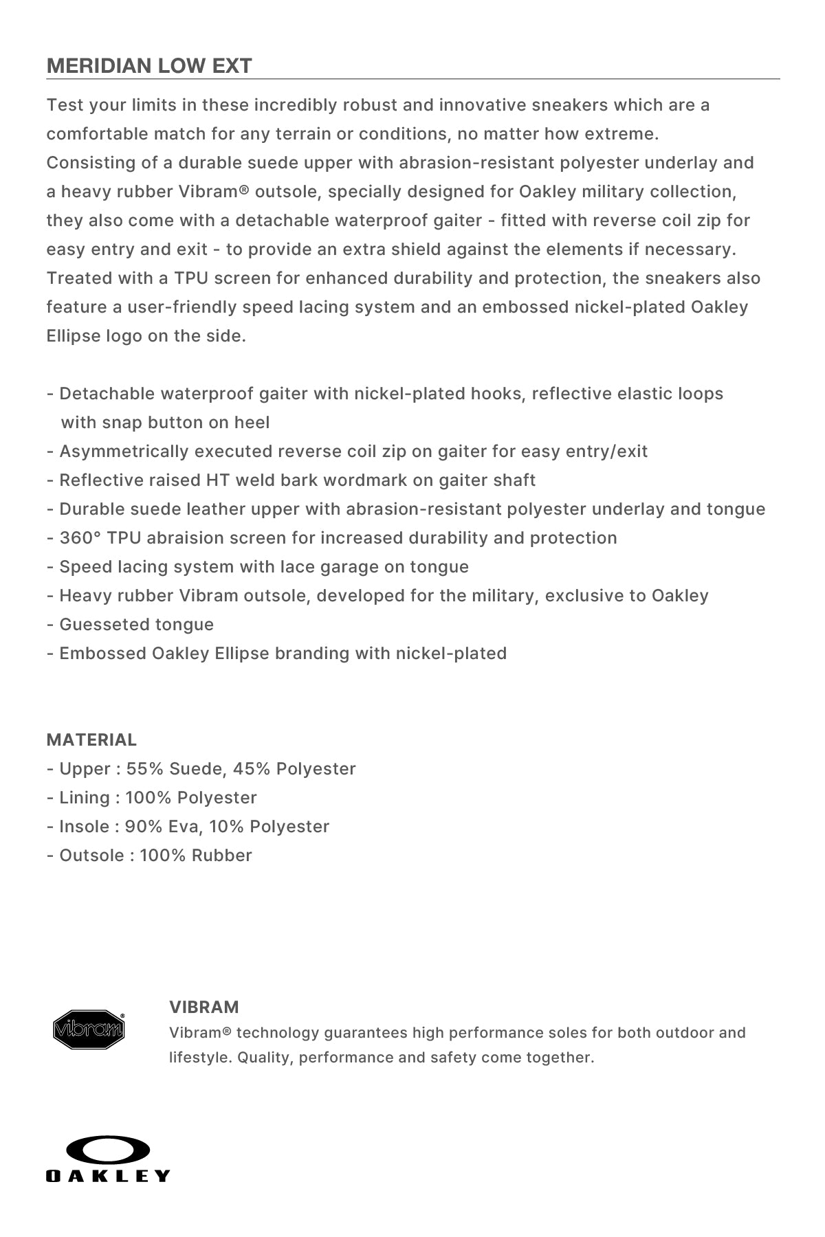 [OAKLEY] MERIDIAN LOW EXT BLACKOUT