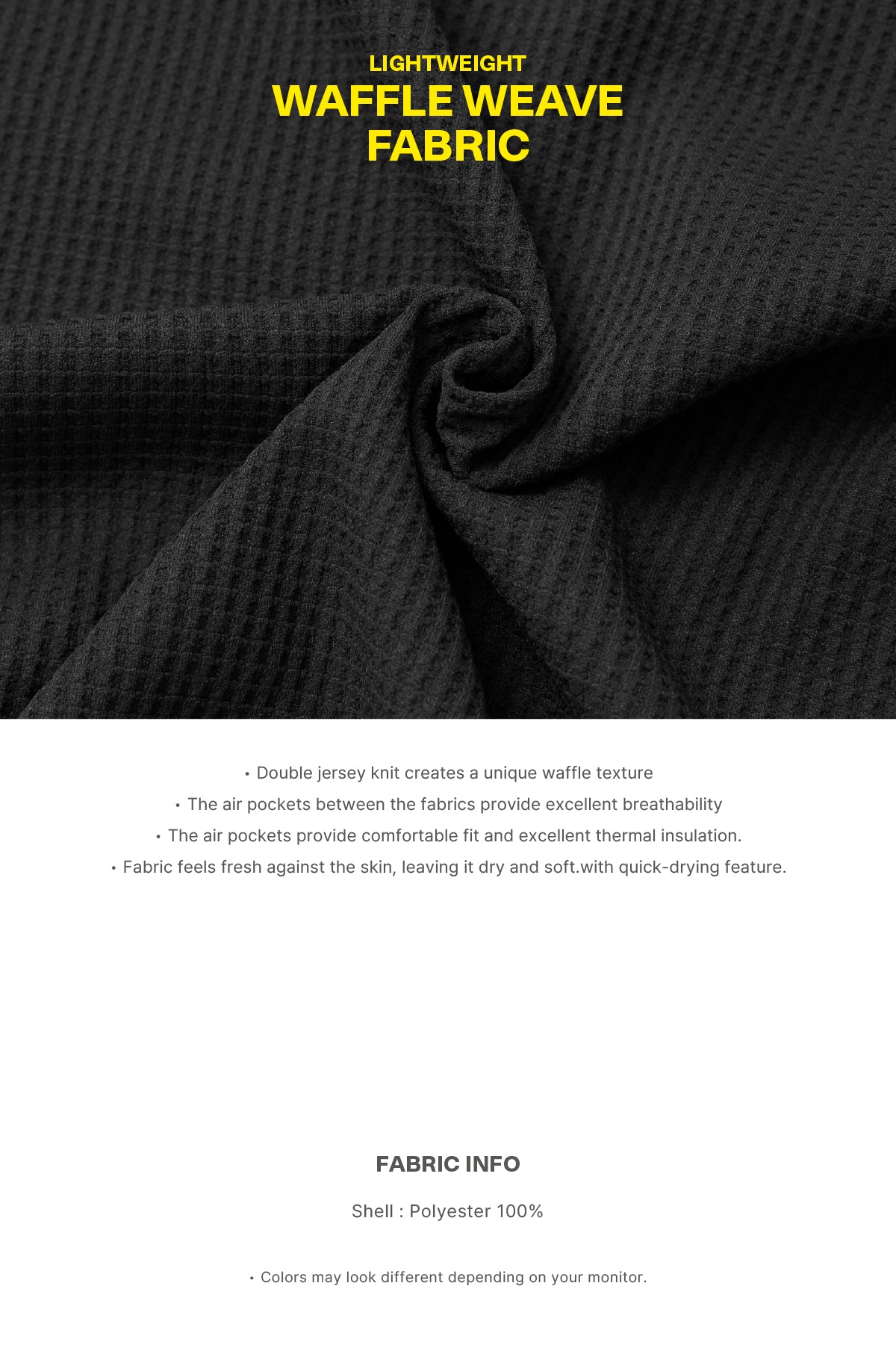 LW WAFFLE LSV TEE BLACK (Delivery date : 26.09.28)