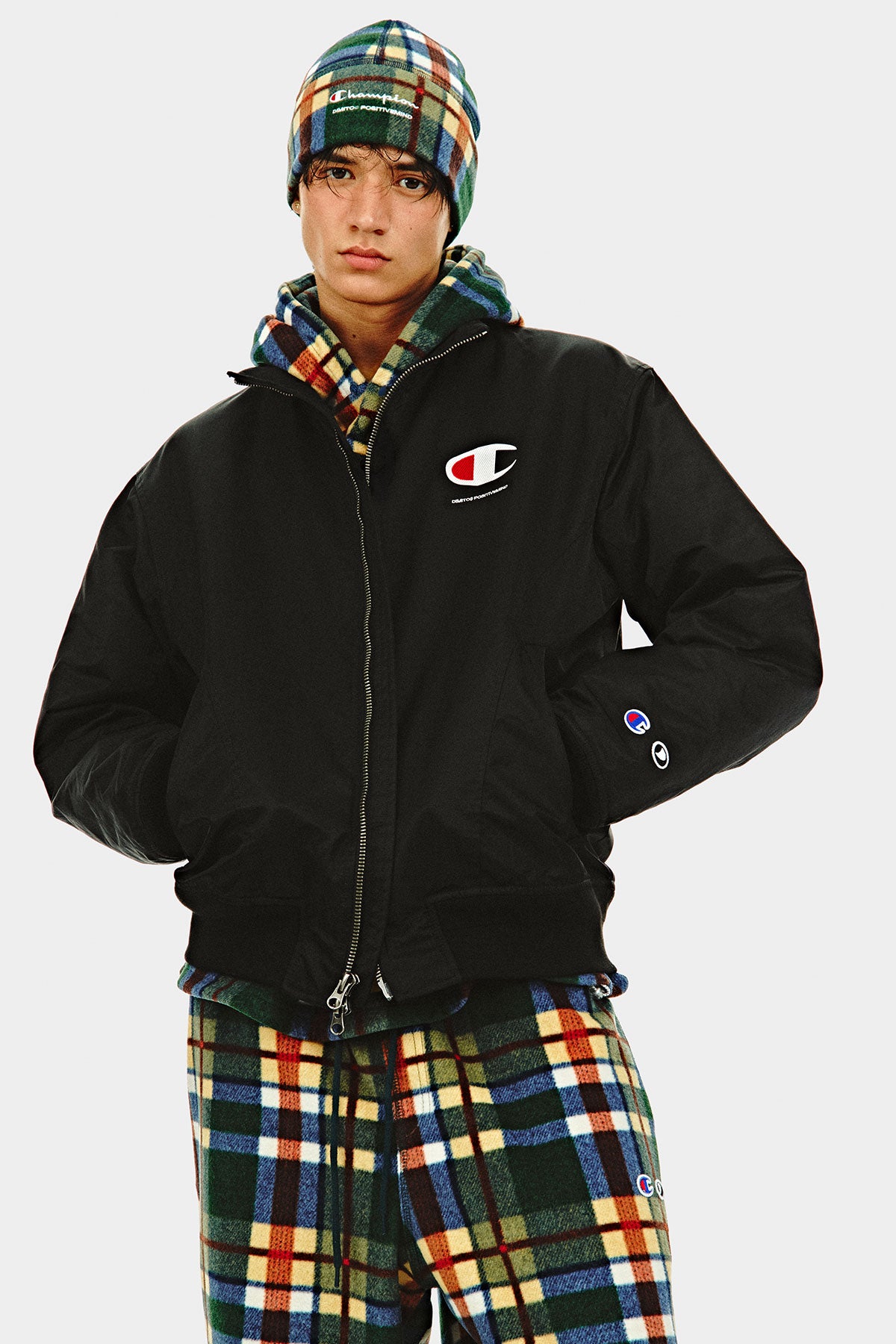 [CHAMPION x DIMITO] SCRIPT FLEECE HOODIE RETRO CHECK (Available date : 26.10.12)