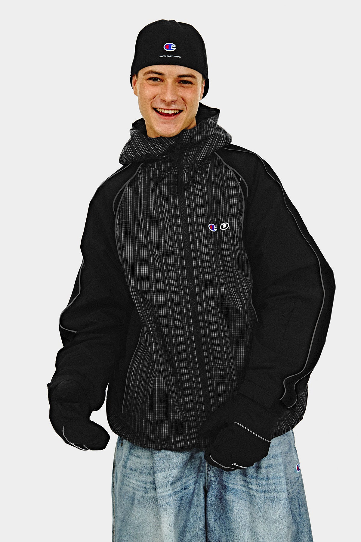 [CHAMPION x DIMITO] HERITAGE BLOCK LINE JACKET MONO CHECK (Available date : 26.10.12)