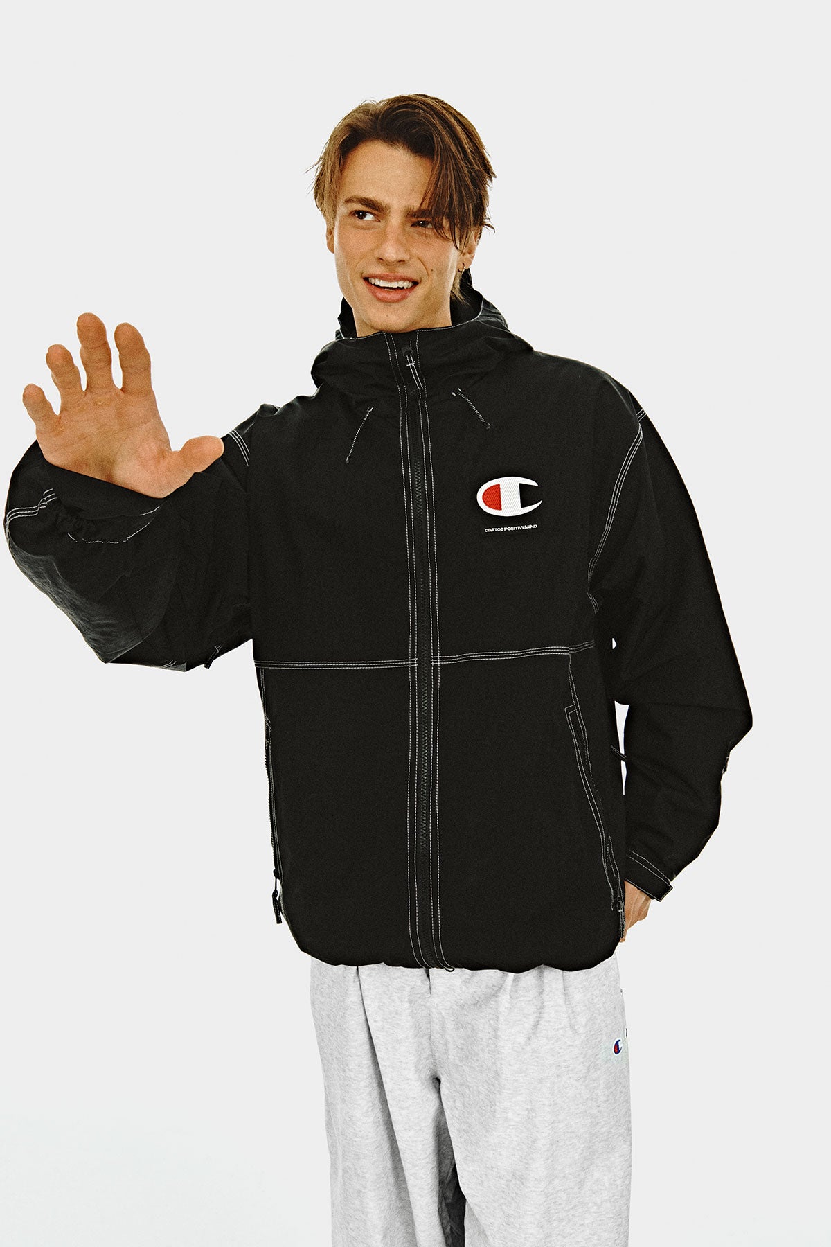 [CHAMPION x DIMITO] C-LOGO STITCHED JACKET BLACK (Available date : 26.10.12)