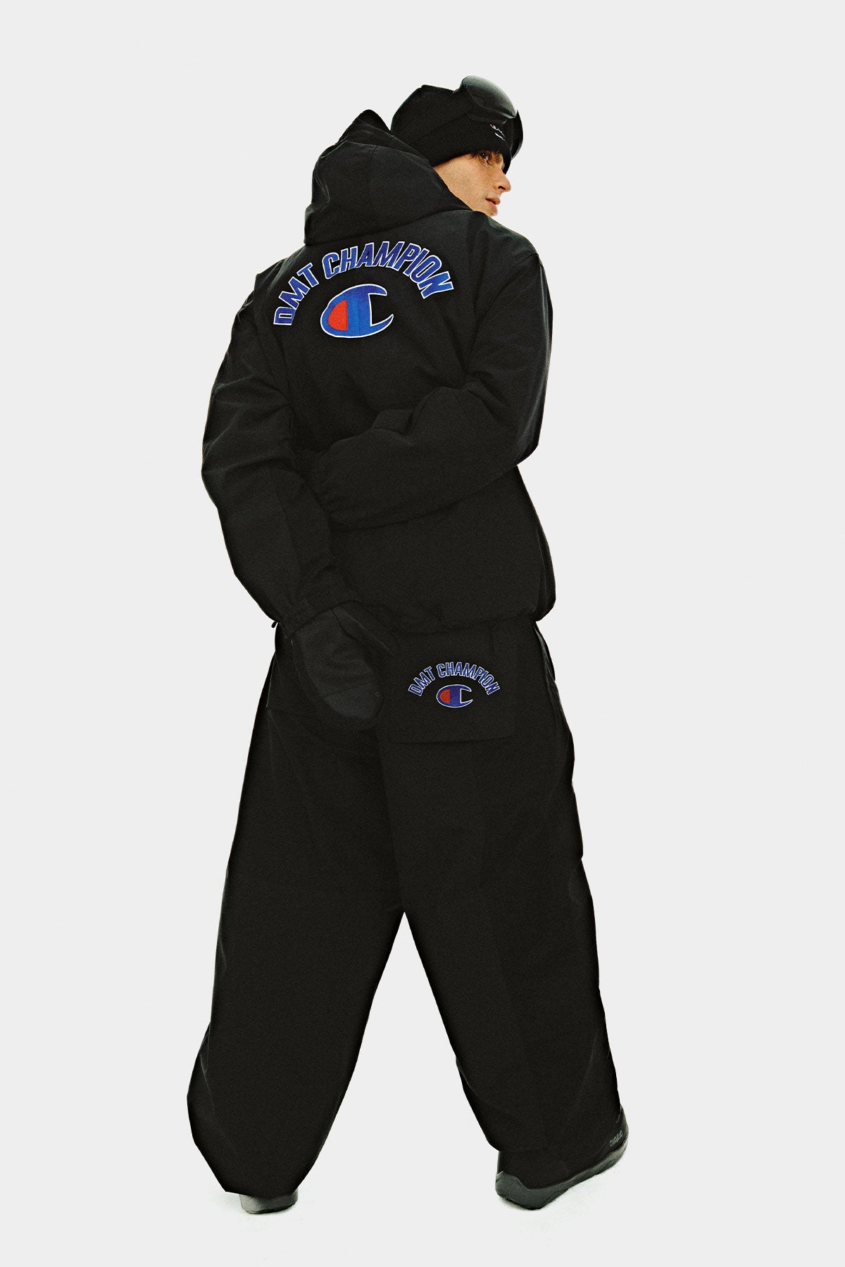 [CHAMPION x DIMITO] C-LOGO COLLEGE PATCHWORK JACKET BLACK MIX (Available date : 26.10.12)