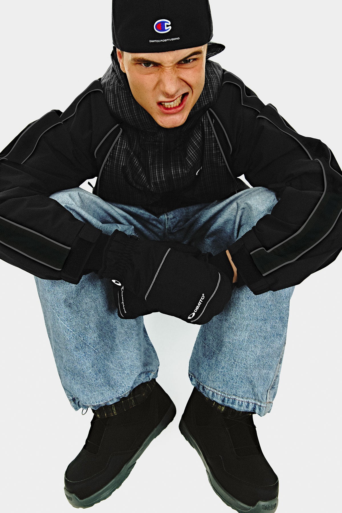 [CHAMPION x DIMITO] STITCHED LINE MITTEN BLACK (Available date : 26.10.12)