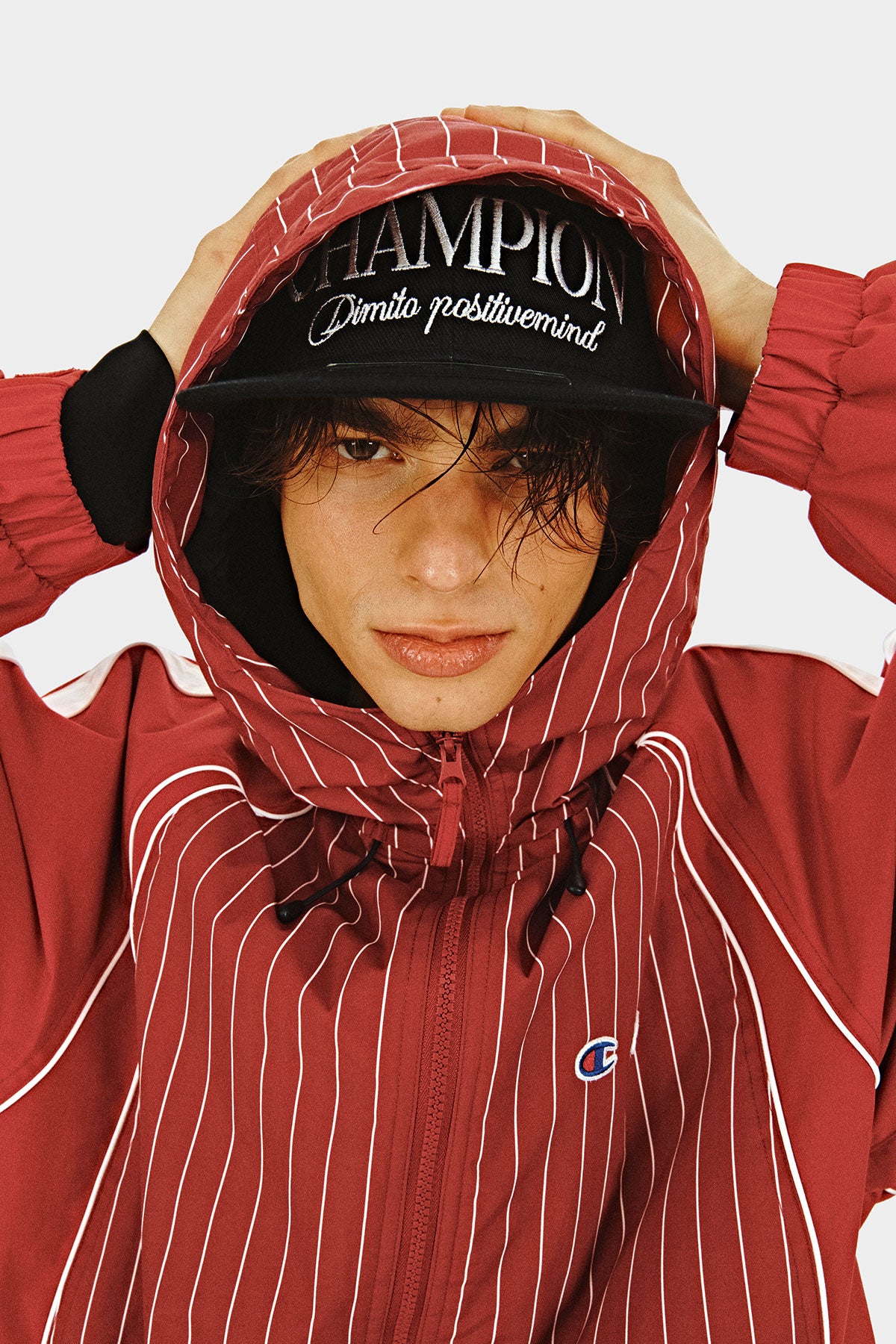 [CHAMPION x DIMITO] HERITAGE BLOCK LINE JACKET STRIPE RED (Available date : 26.10.12)