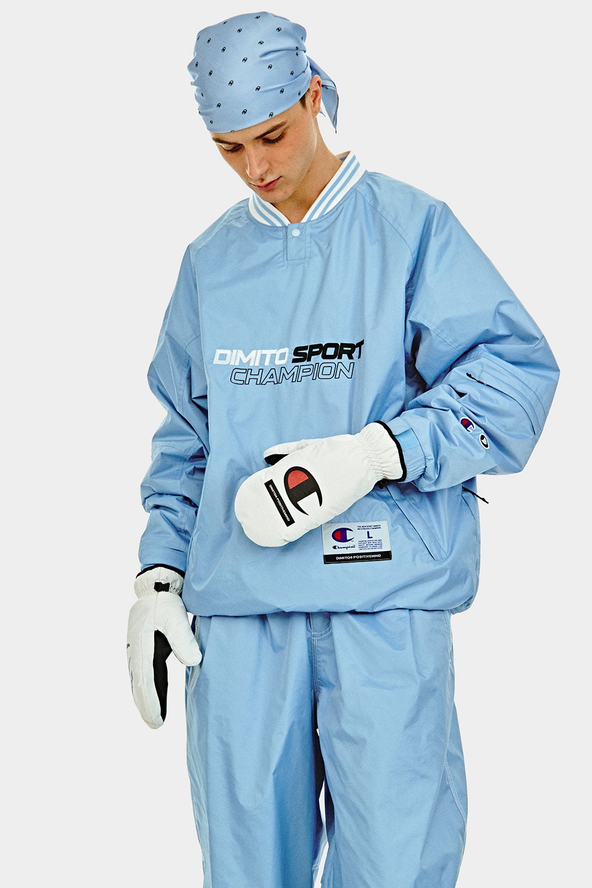 [CHAMPION x DIMITO] SPORT V-NECK SNAP PULLOVER ICE COLUMBIA (Available date : 26.10.12)