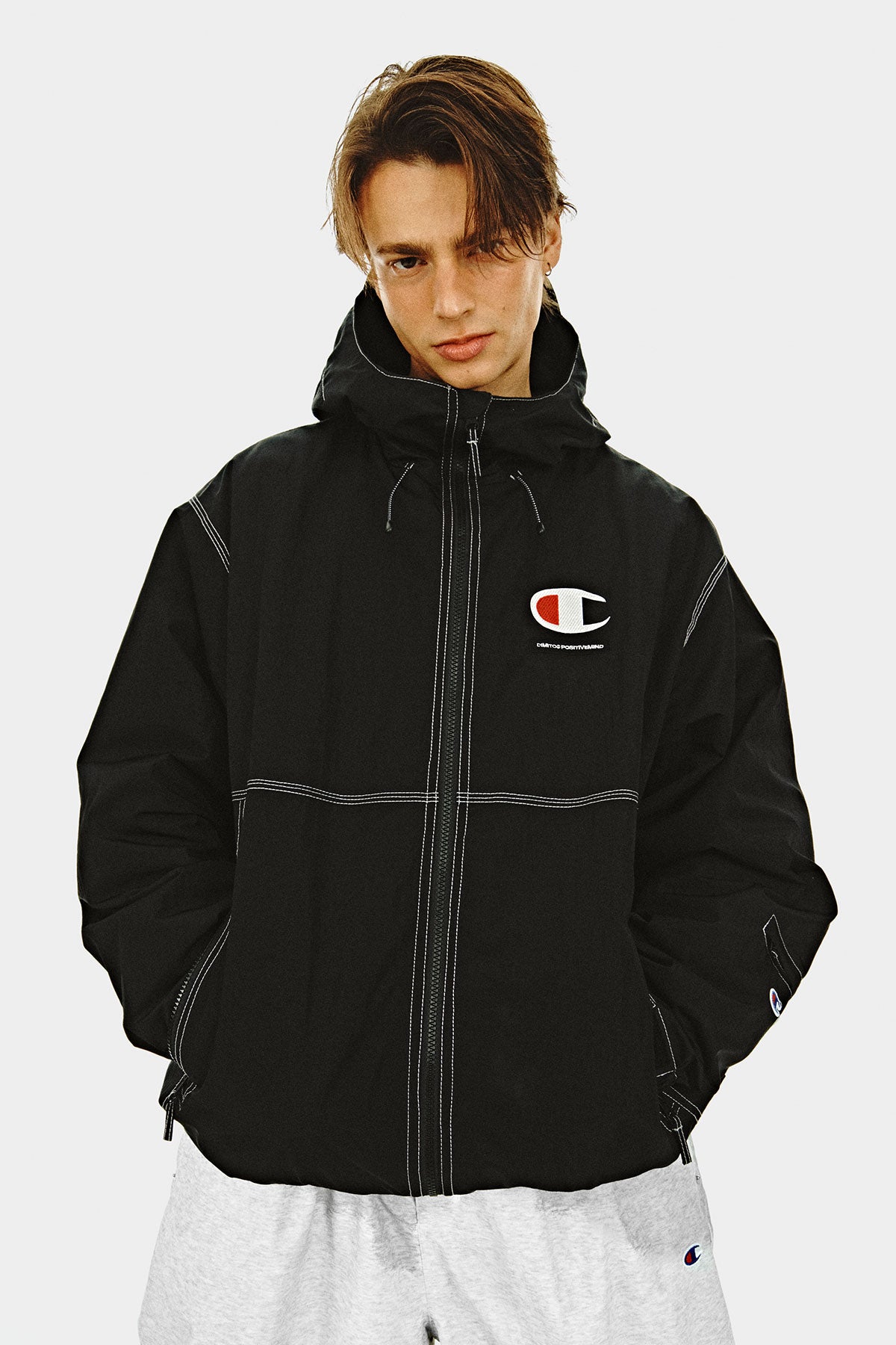 [CHAMPION x DIMITO] C-LOGO STITCHED JACKET BLACK (Available date : 26.10.12)