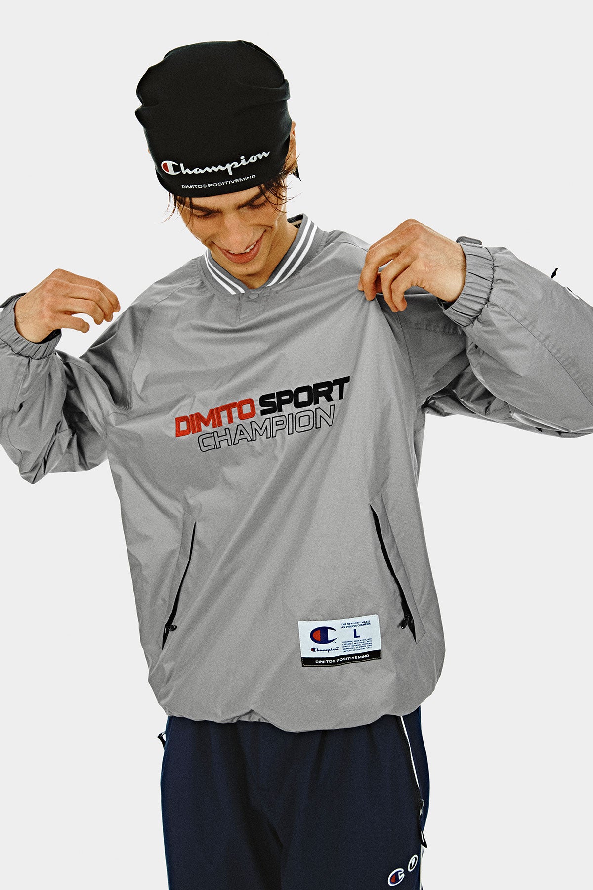 [CHAMPION x DIMITO] SPORT V-NECK SNAP PULLOVER METAL GREY (Available date : 26.10.12)