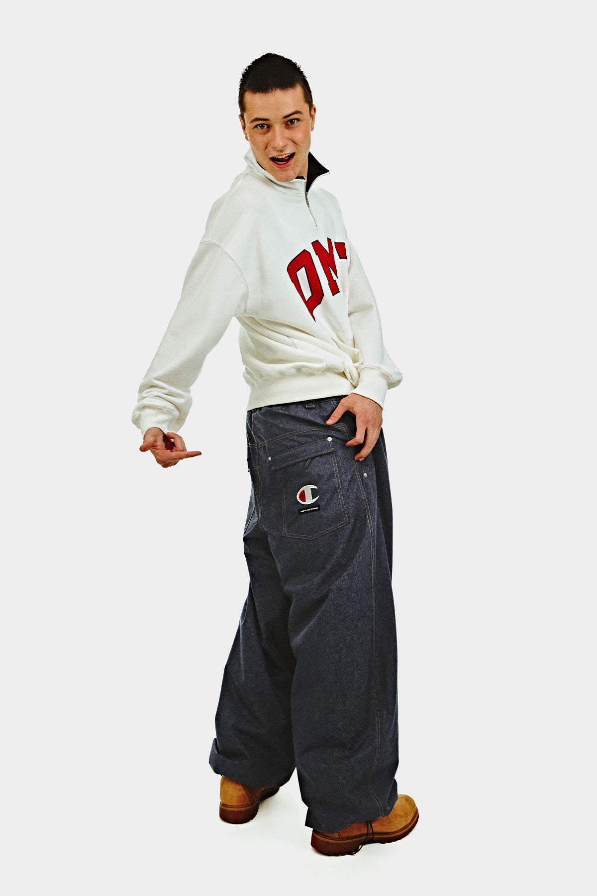 [CHAMPION x DIMITO] C-LOGO BASIC PANTS (WIDE FIT LV.2) DEEP BLUE (Available date : 26.10.12)