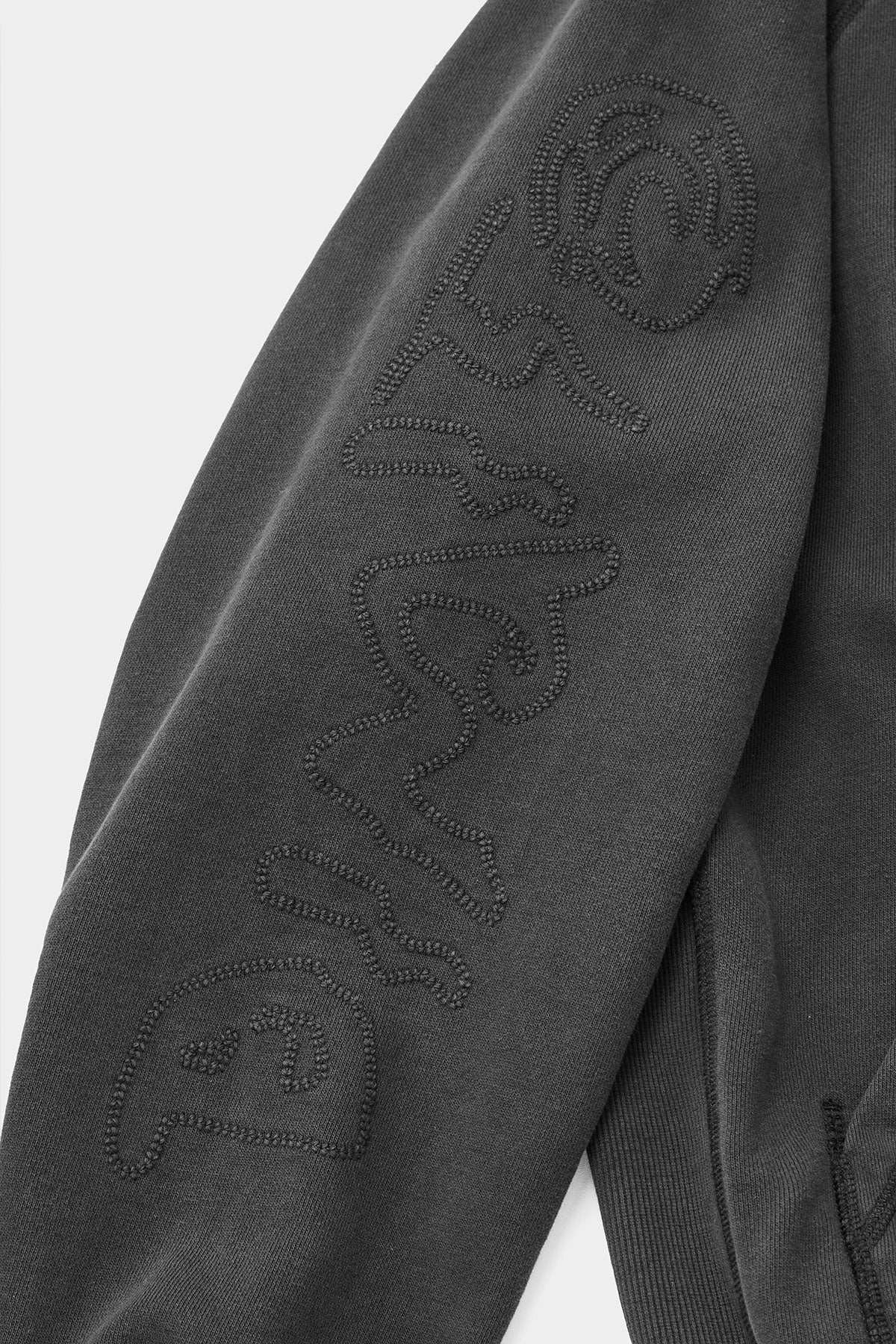 OVERLOCK ZIP-UP GD HOODIE WASHED BLACK