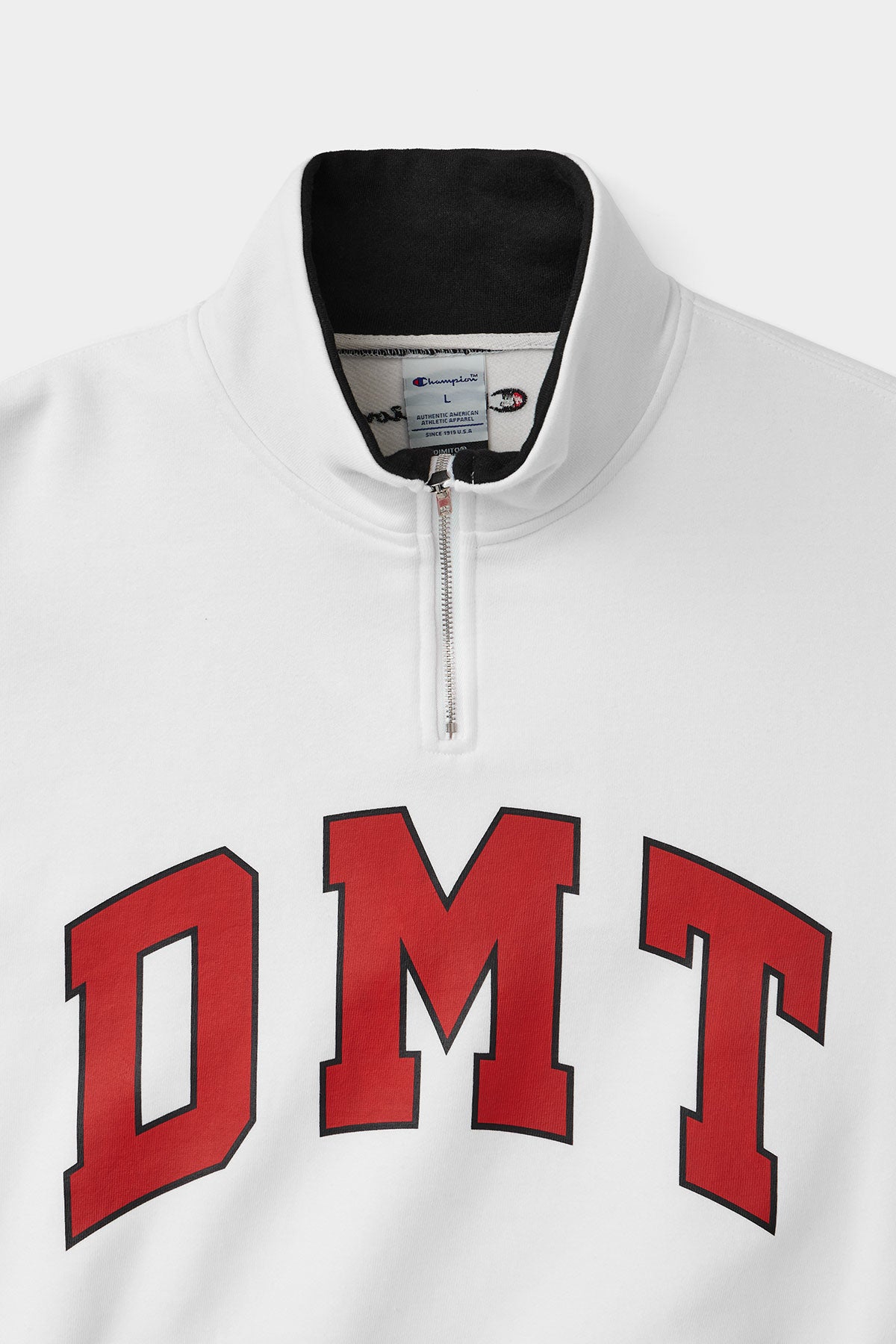 [CHAMPION x DIMITO] DMT VARSITY HALF ZIP SWEATSHIRT WHITE (Available date : 26.10.12)