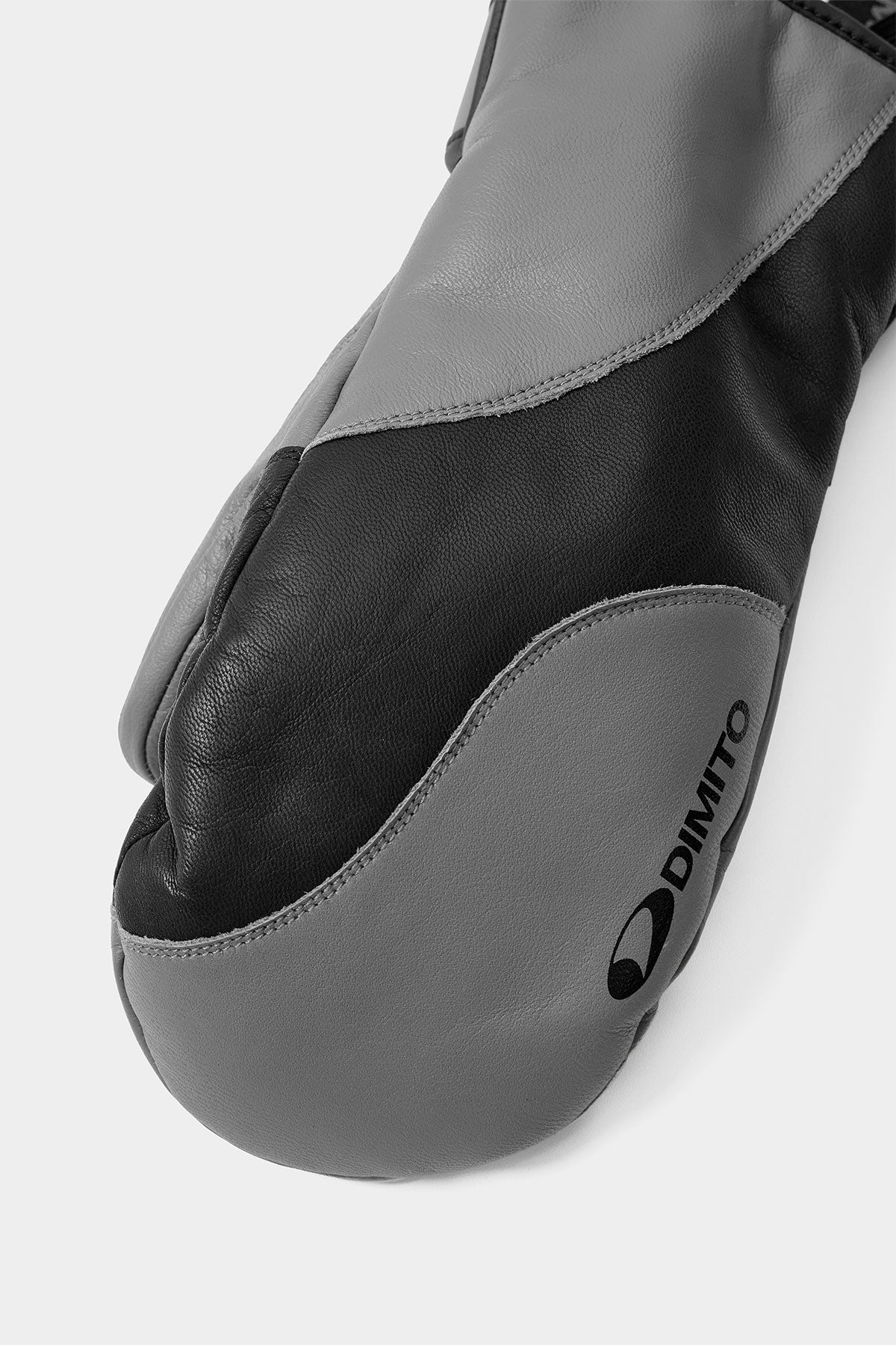WAVE LEATHER MITTEN GREY