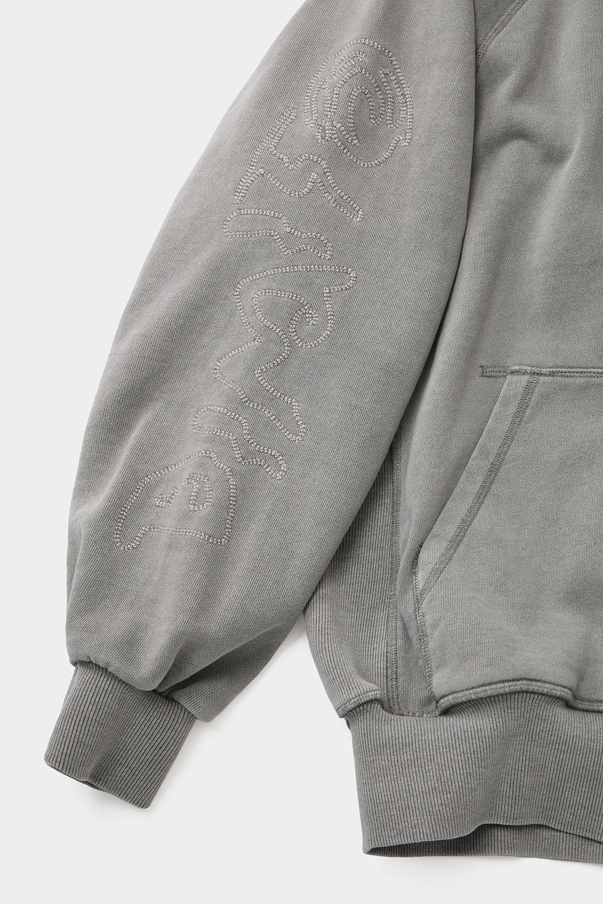 OVERLOCK ZIP-UP GD HOODIE WASHED GREY
