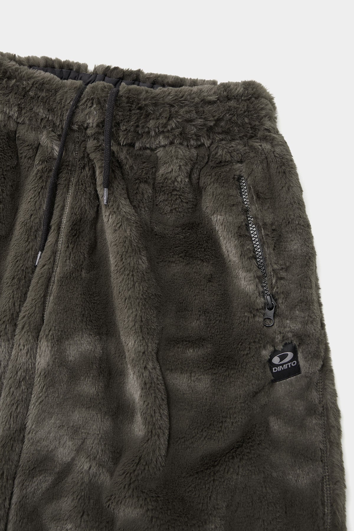 FAUX FUR PANTS DEEP KHAKI