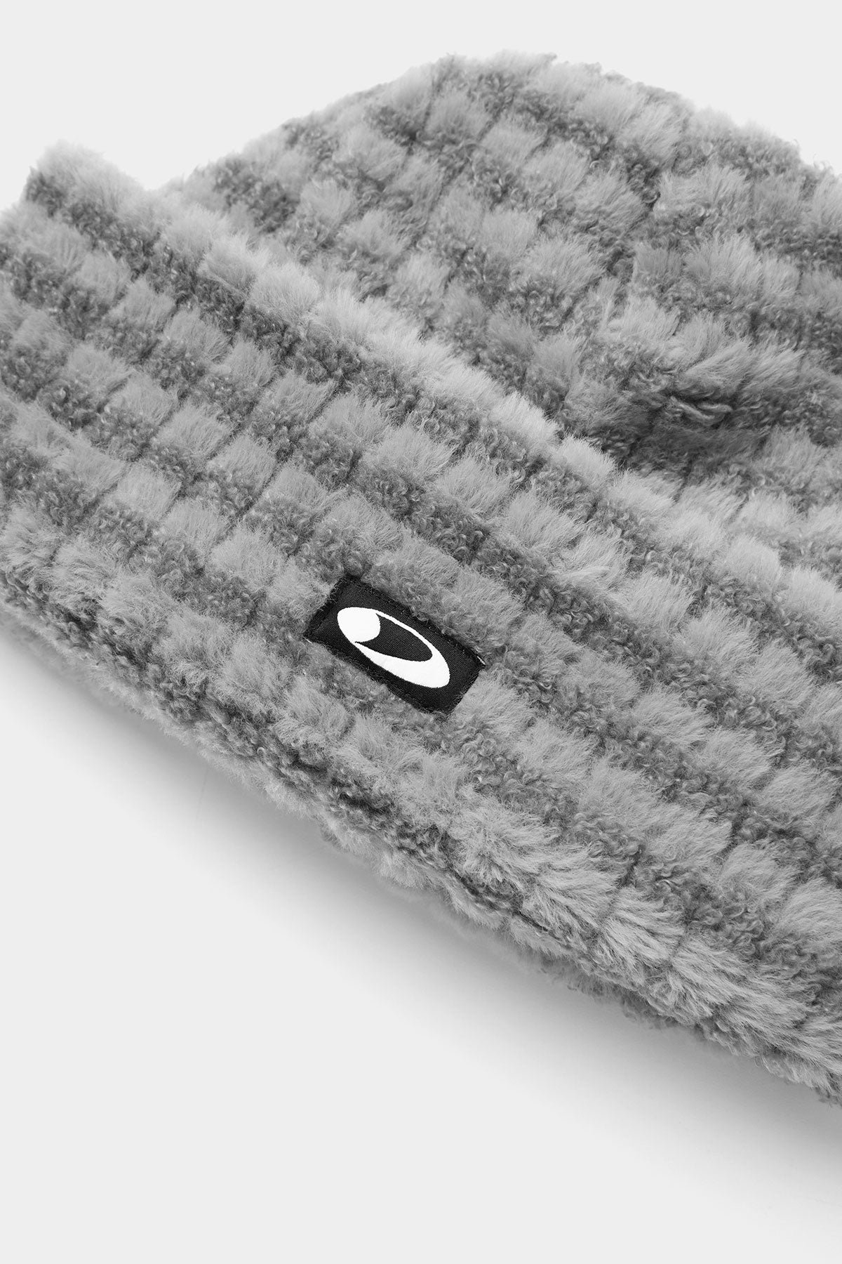 STRIPE BIG BEANIE WARM GREY