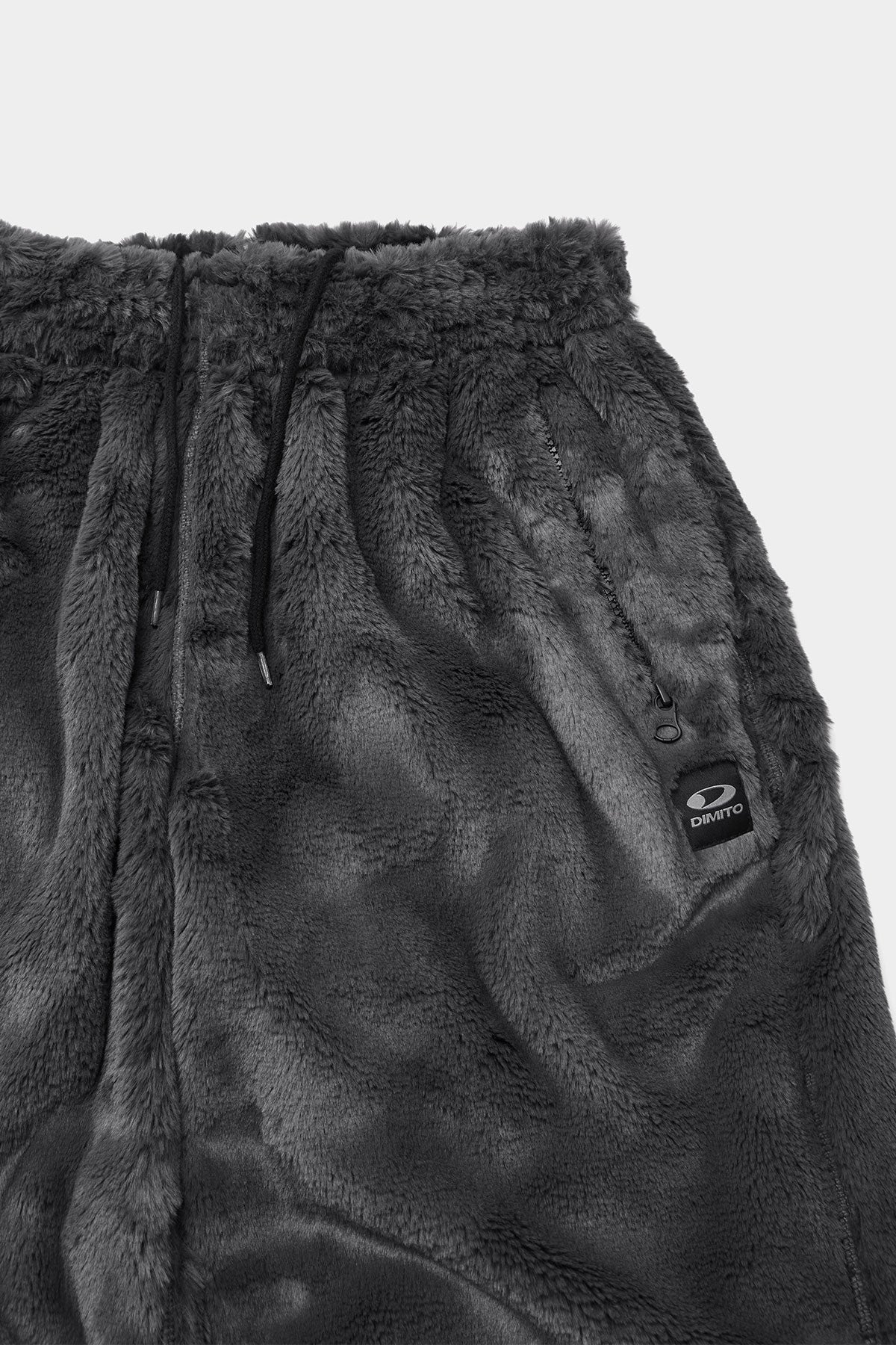 FAUX FUR PANTS COOL GREY