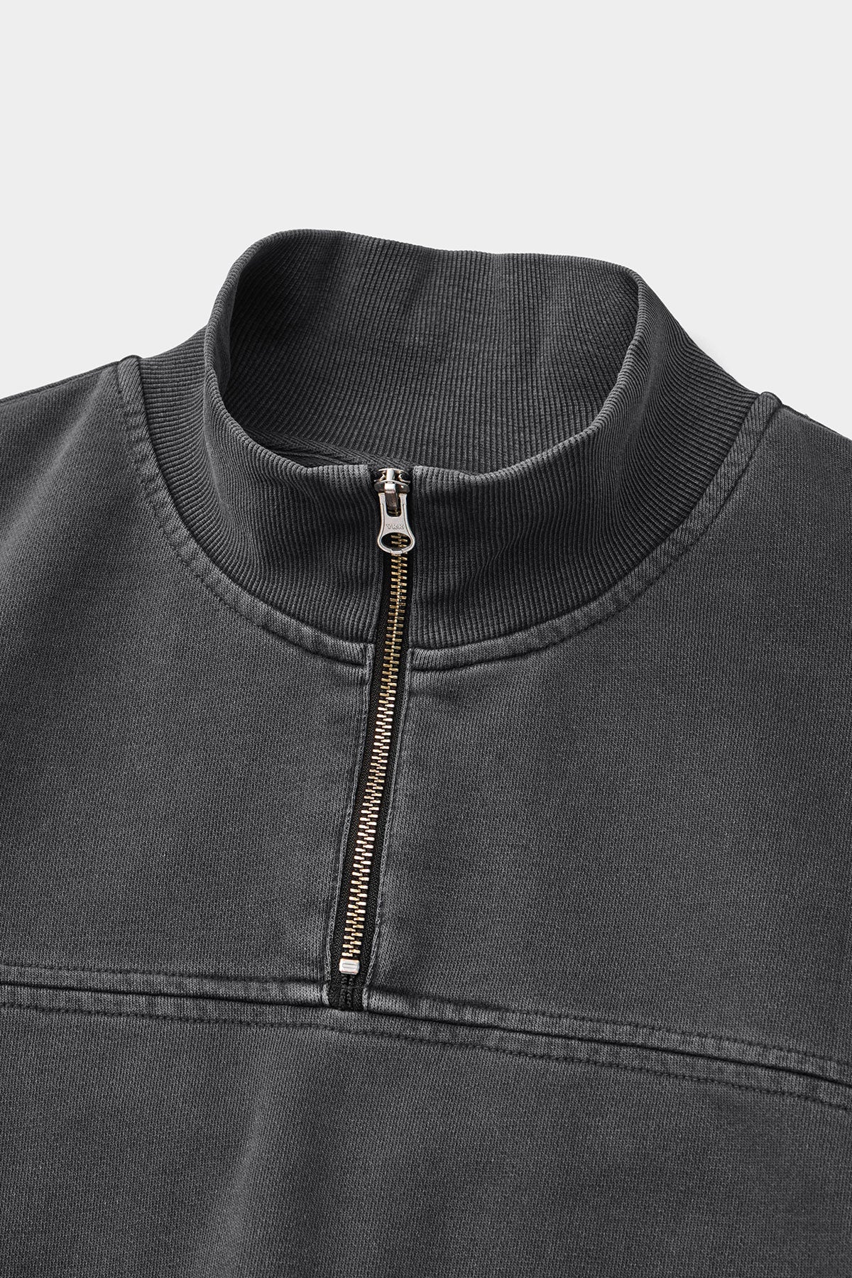 METAL HALF ZIP GD SWEATSHIRT CONCRETE