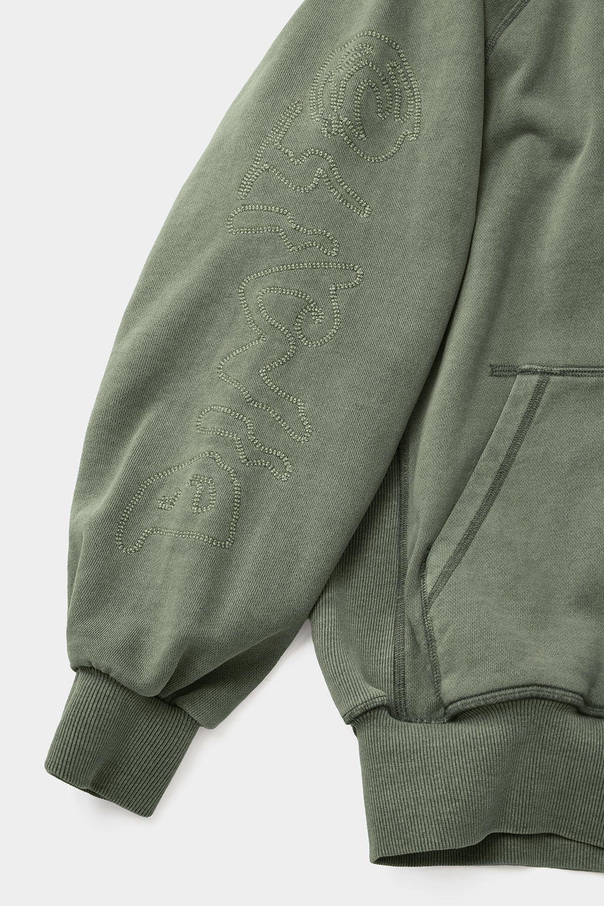 OVERLOCK ZIP-UP GD HOODIE WASHED KHAKI