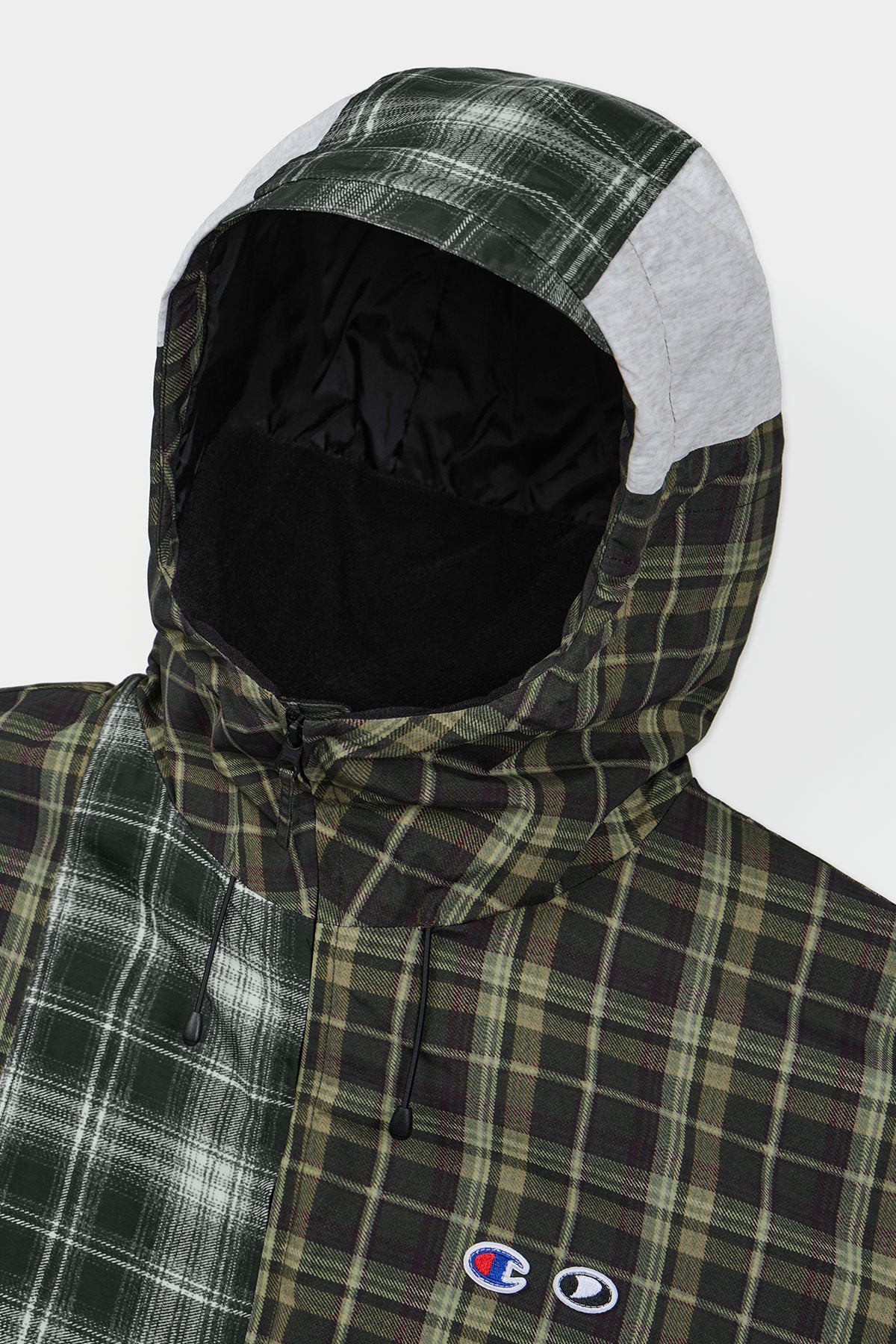 [CHAMPION x DIMITO] C-LOGO COLLEGE PATCHWORK JACKET BLACK MIX (Available date : 26.10.12)