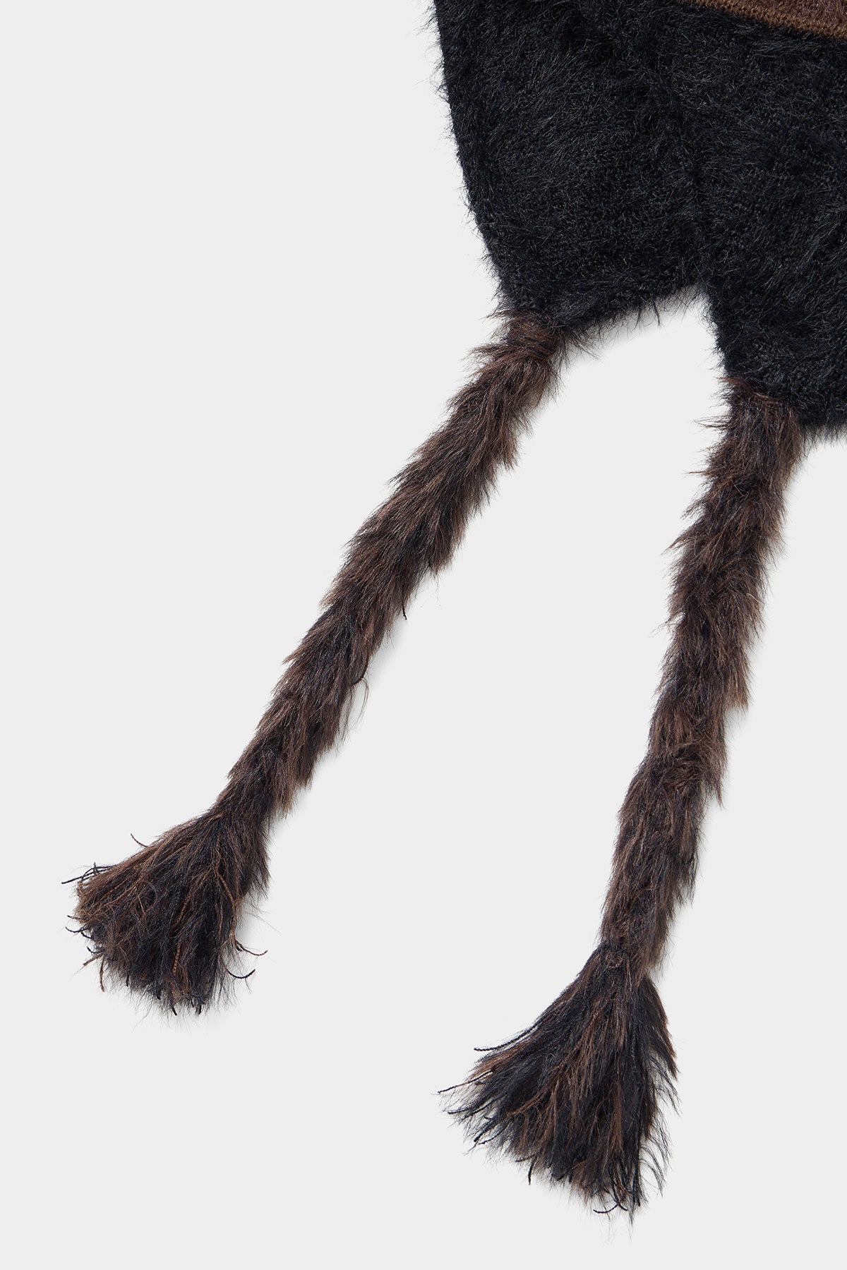 BRUSHED STRIPE EAR FLAP BEANIE DARK NAVY