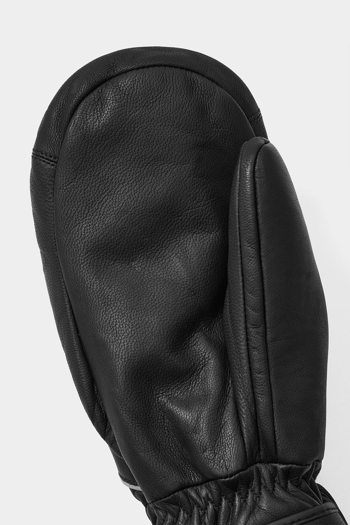 PIPING LEATHER MITTEN BLACK