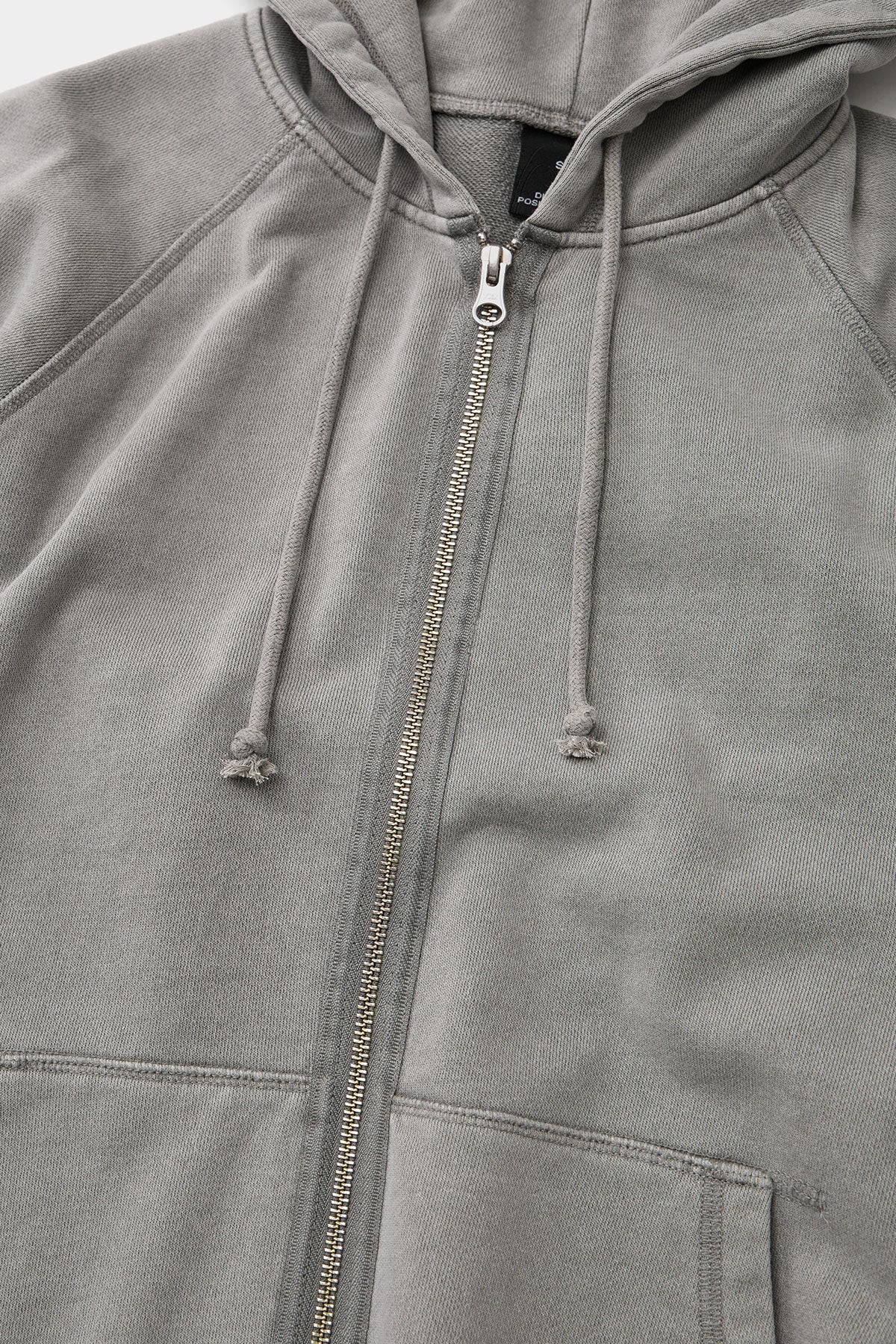 OVERLOCK ZIP-UP GD HOODIE WASHED GREY