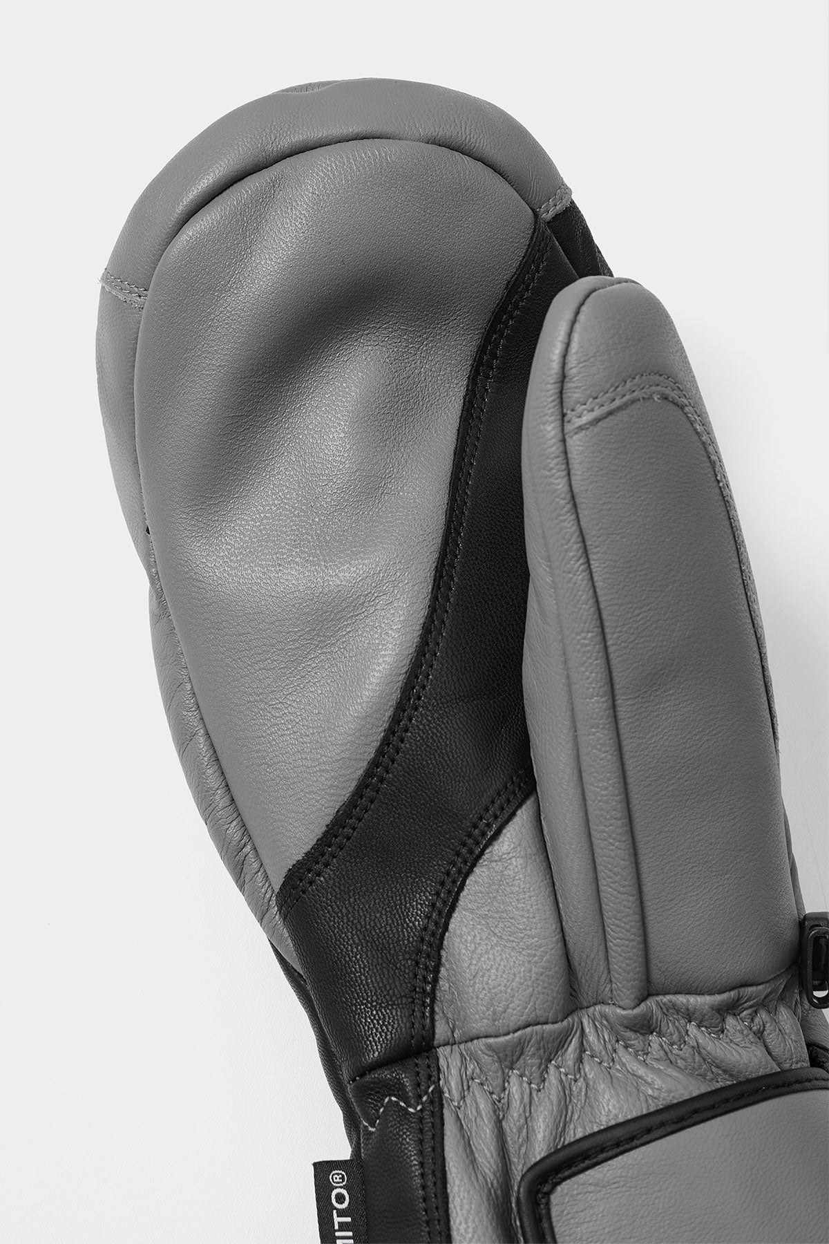 WAVE LEATHER MITTEN GREY
