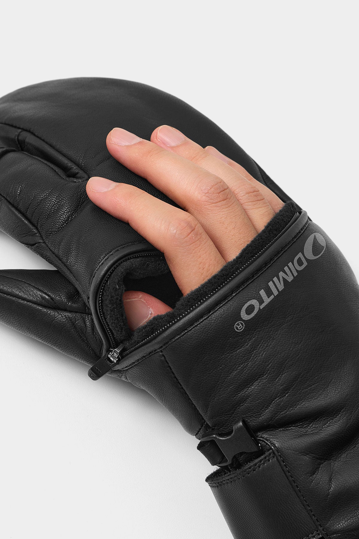 EASY OPEN IF LEATHER MITTEN BLACK