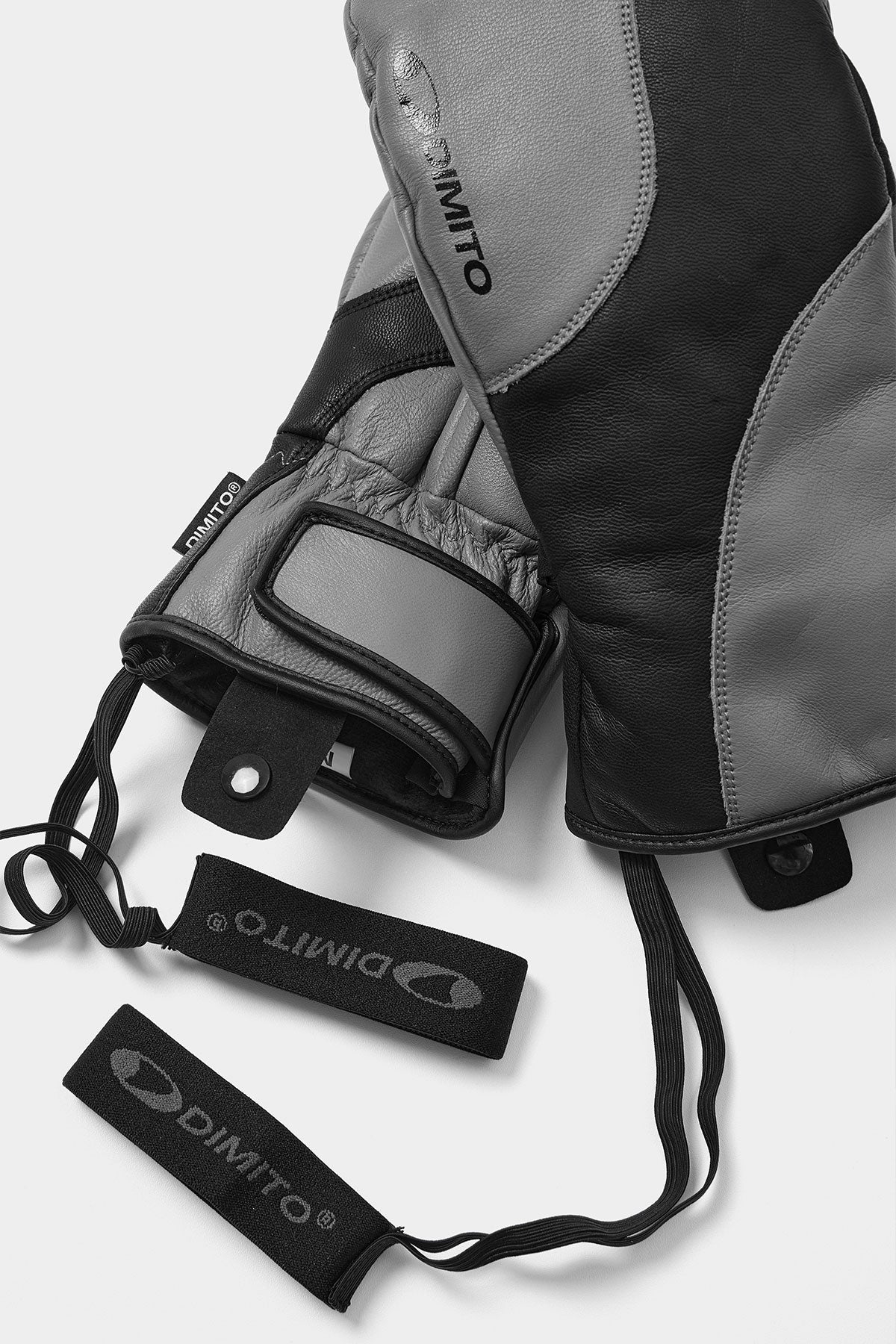 WAVE LEATHER MITTEN GREY