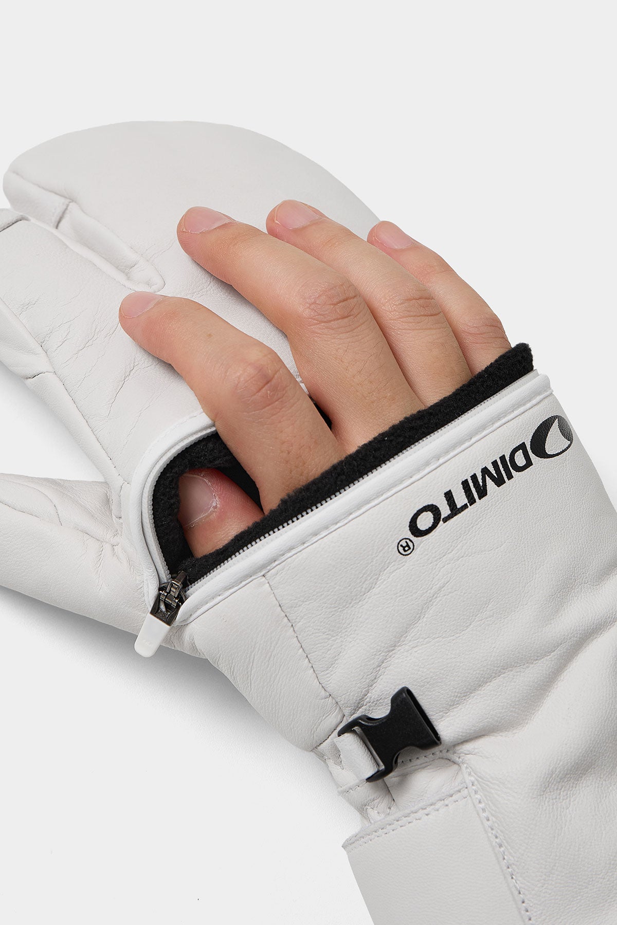 EASY OPEN IF LEATHER MITTEN WHITE