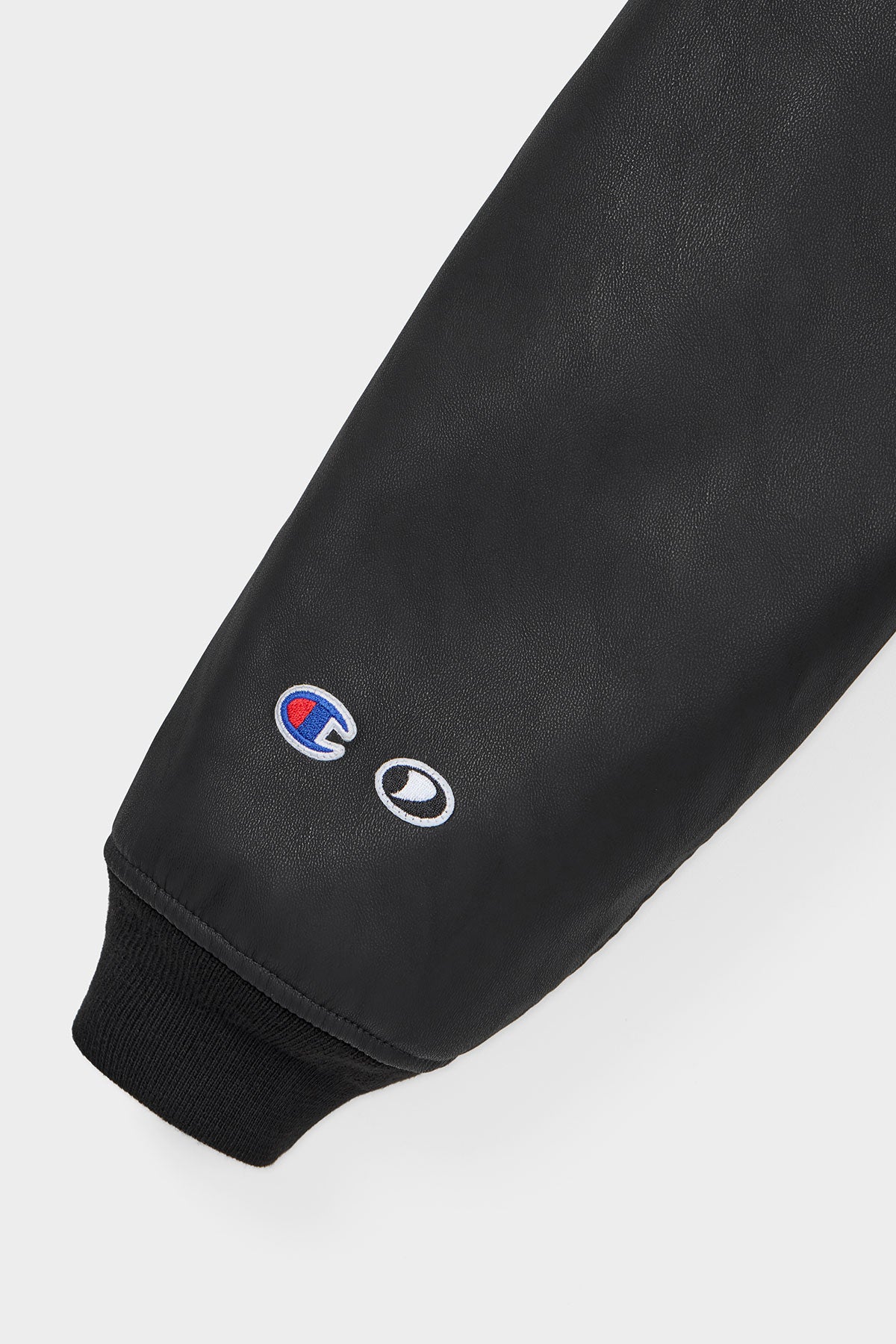 [CHAMPION x DIMITO] GIANT C-LOGO BOMBER JACKET FAUX LEATHER BLACK (Available date : 26.10.12)