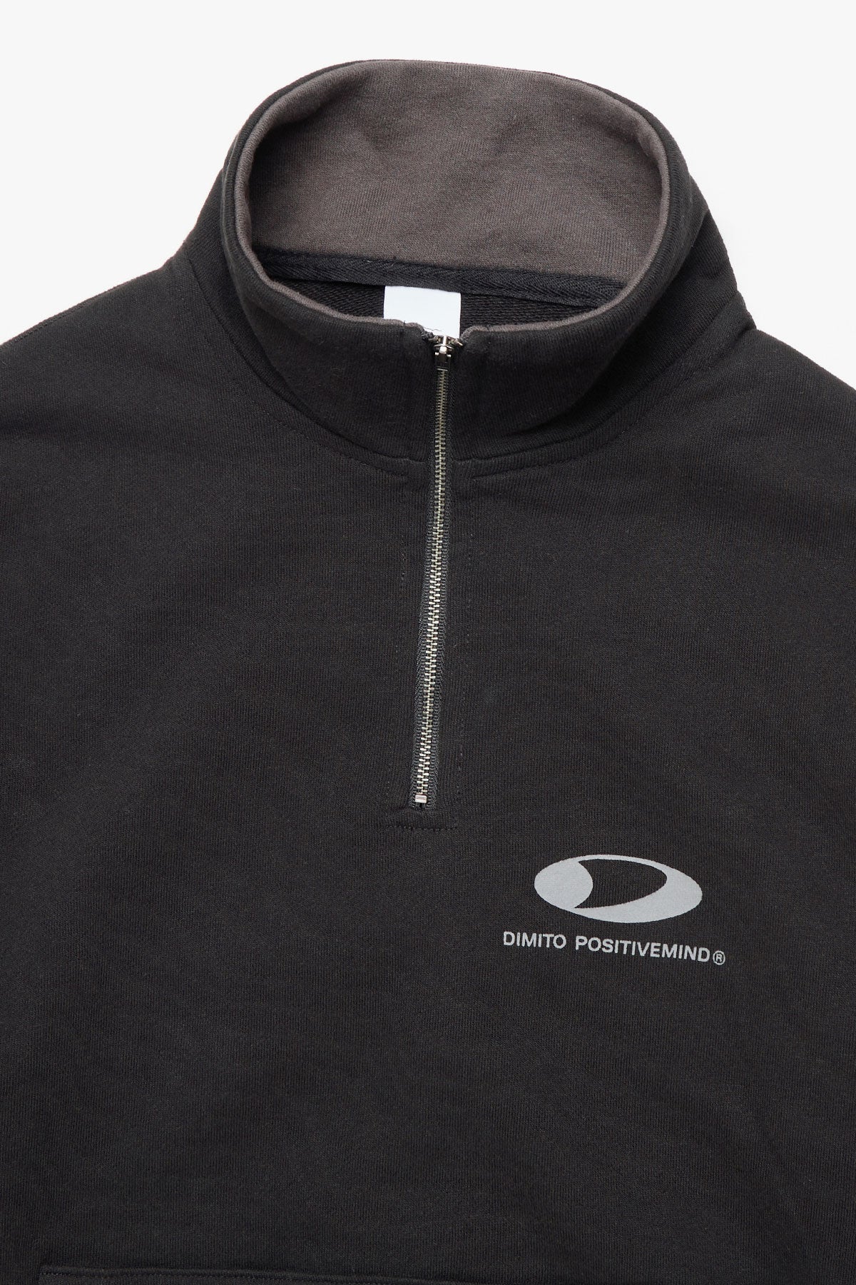 CIRCLE LOGO HALF ZIP SWEATSHIRT BLACK